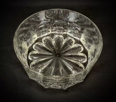 Vintage Large Glass Bowl with Symmetrical Design - 2Y444