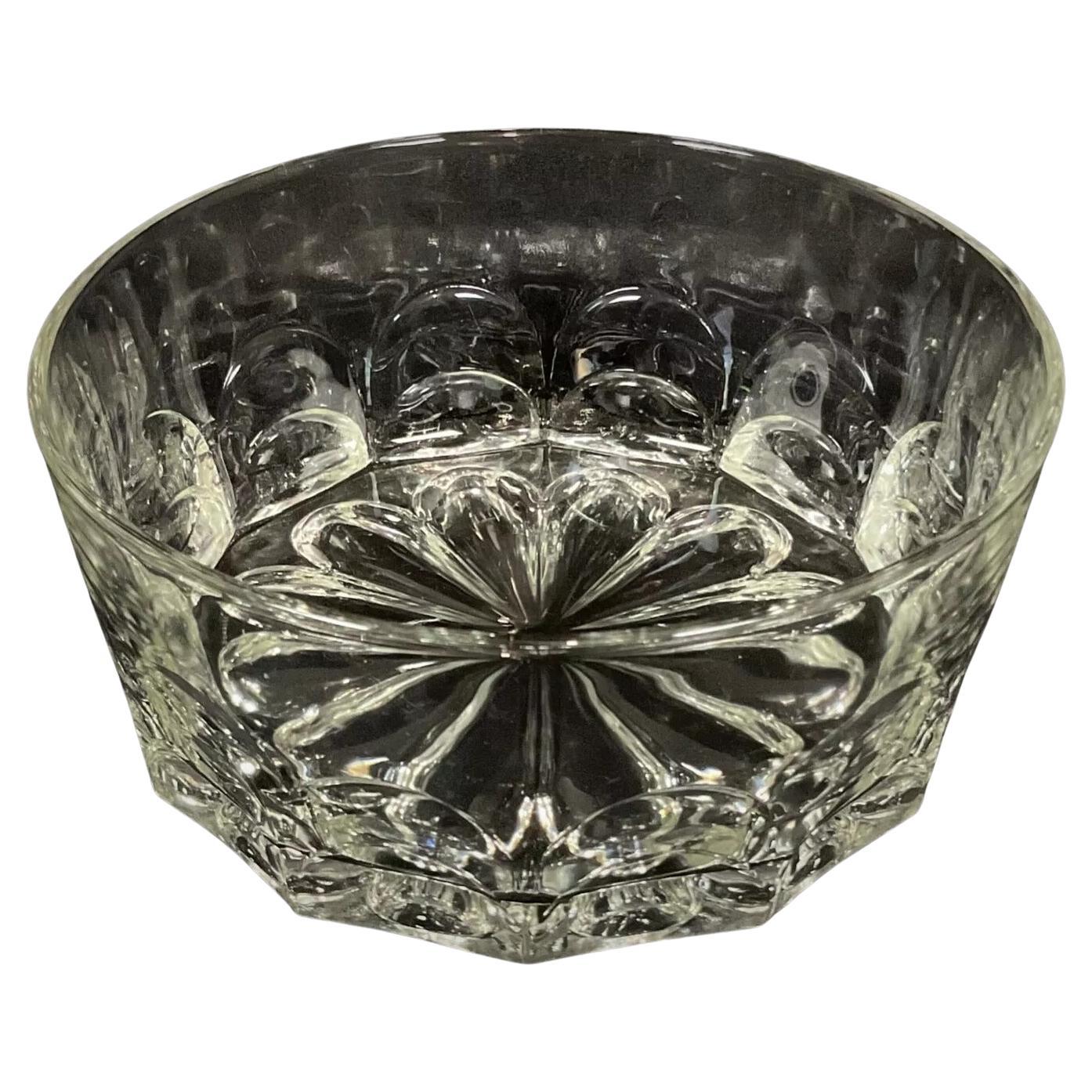 Grand bol en verre vintage au design symétrique - 2Y444