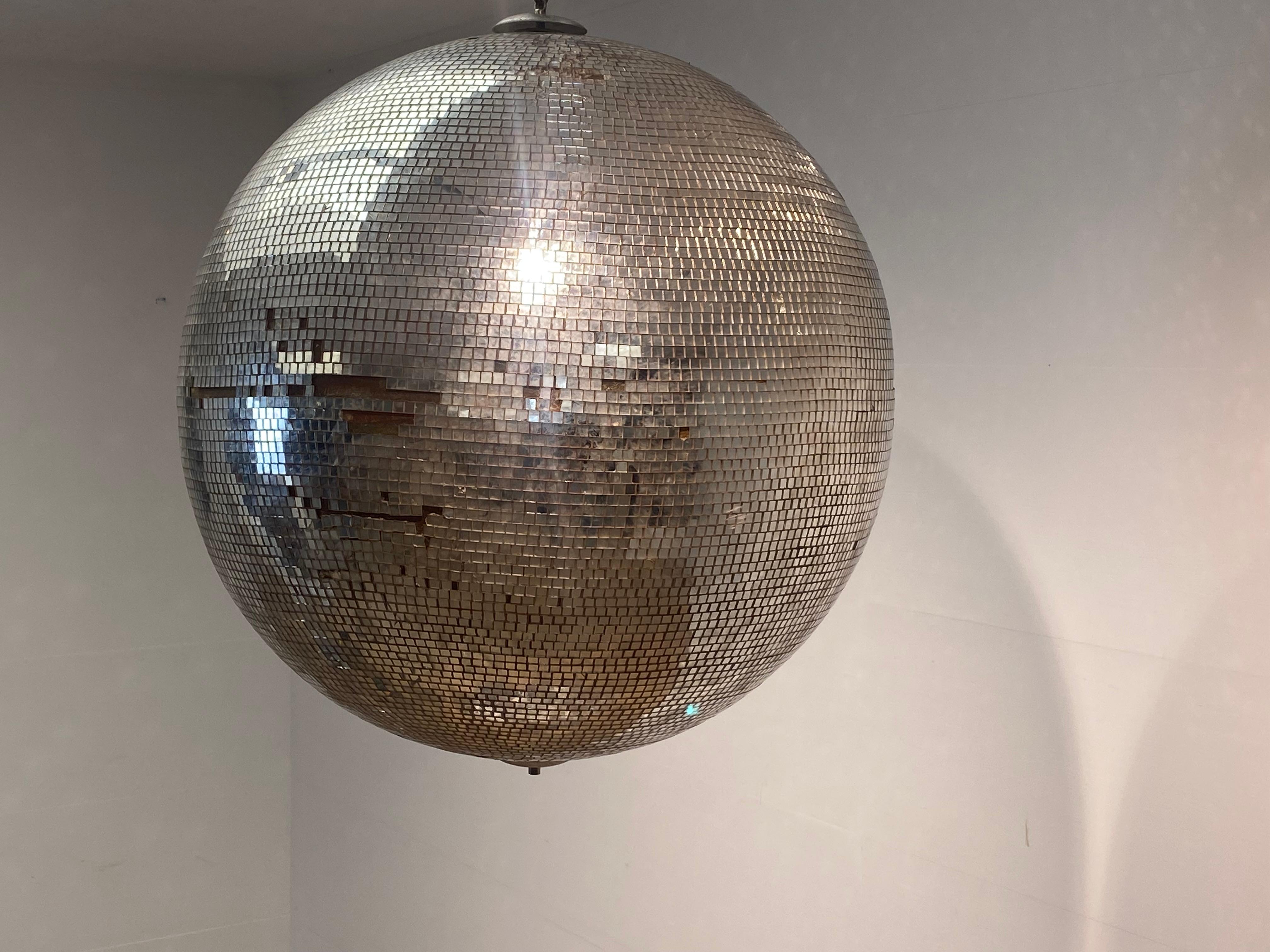 Polished Vintage Large Glass Disco Ball