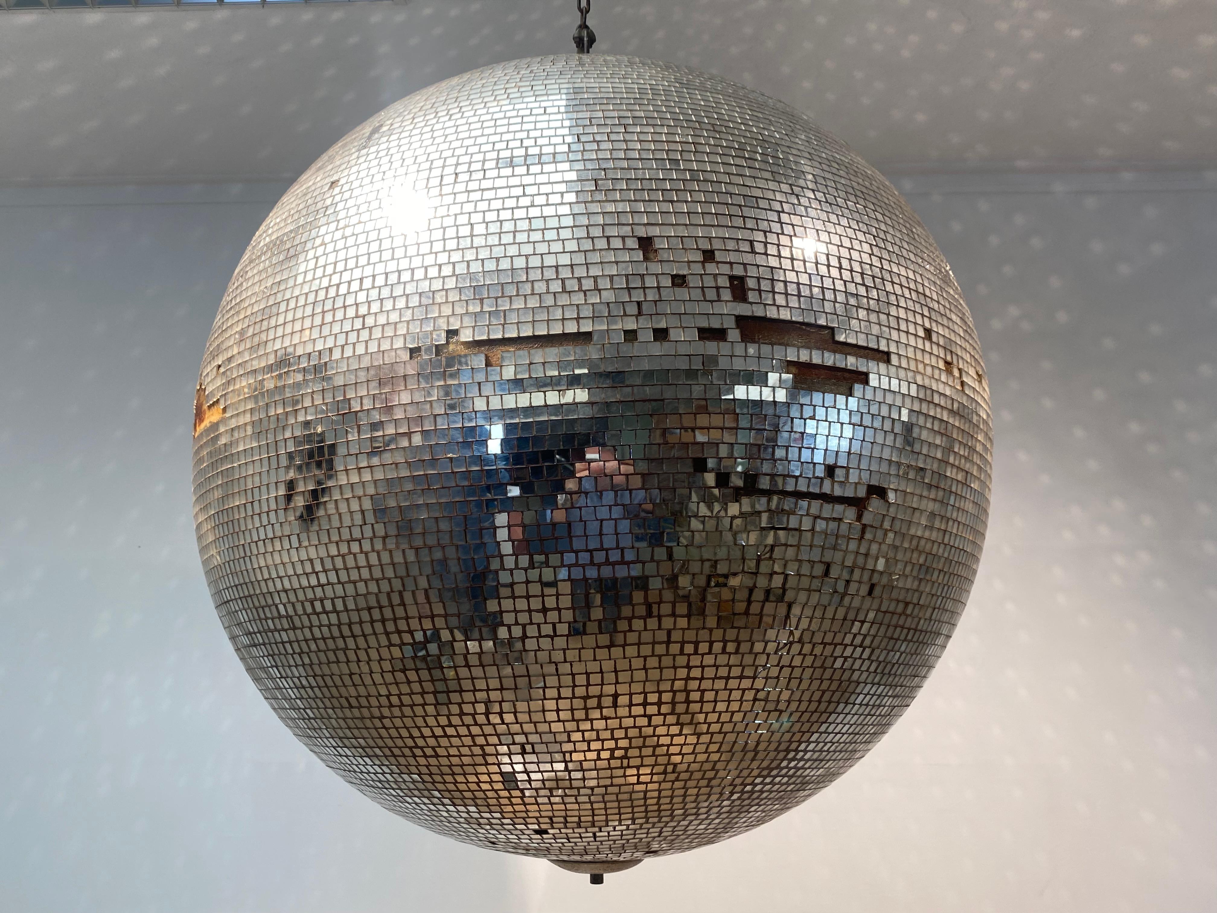 Mid-20th Century Vintage Large Glass Disco Ball