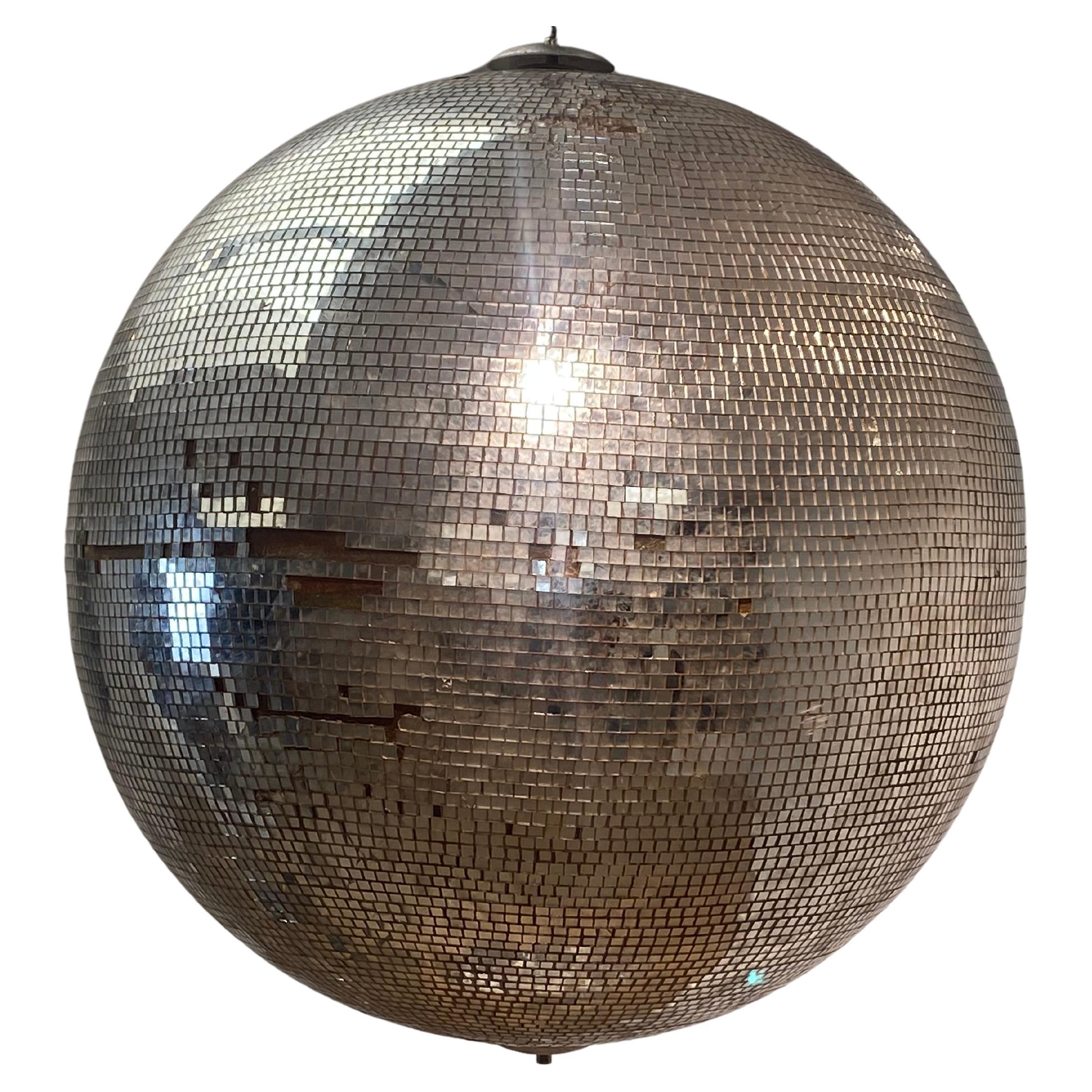 Vintage Large Glass Disco Ball For Sale at 1stDibs