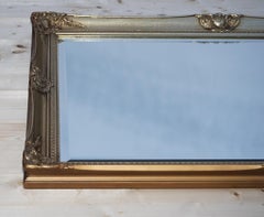 VINTAGE LARGE GOLD ORNATE BEVELLED HANGING WALL MiRROR