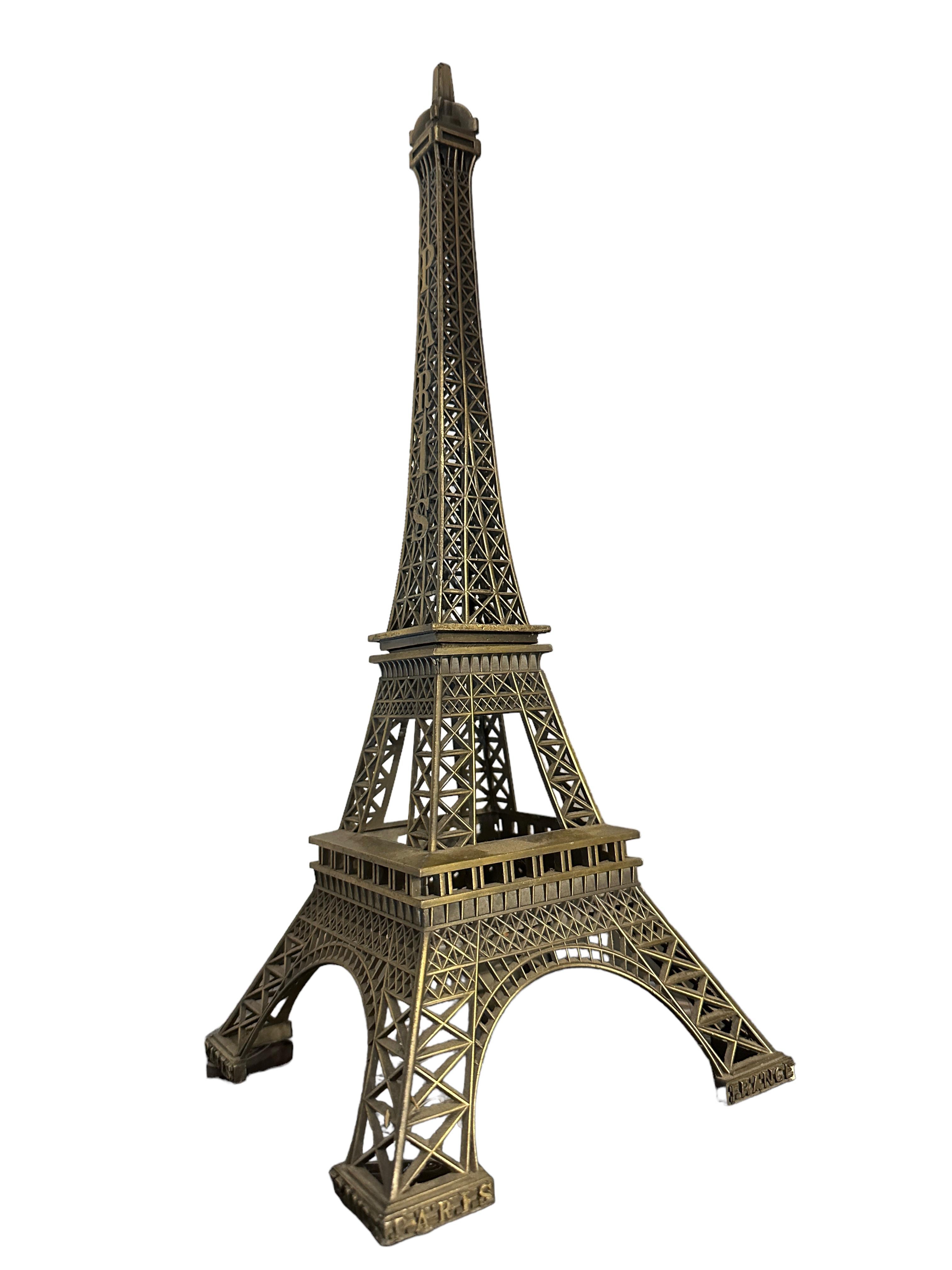 Mid-Century Modern Vintage Large Grand Tour Paris Eiffel Tower French Souvenir Building Metal 1960s For Sale