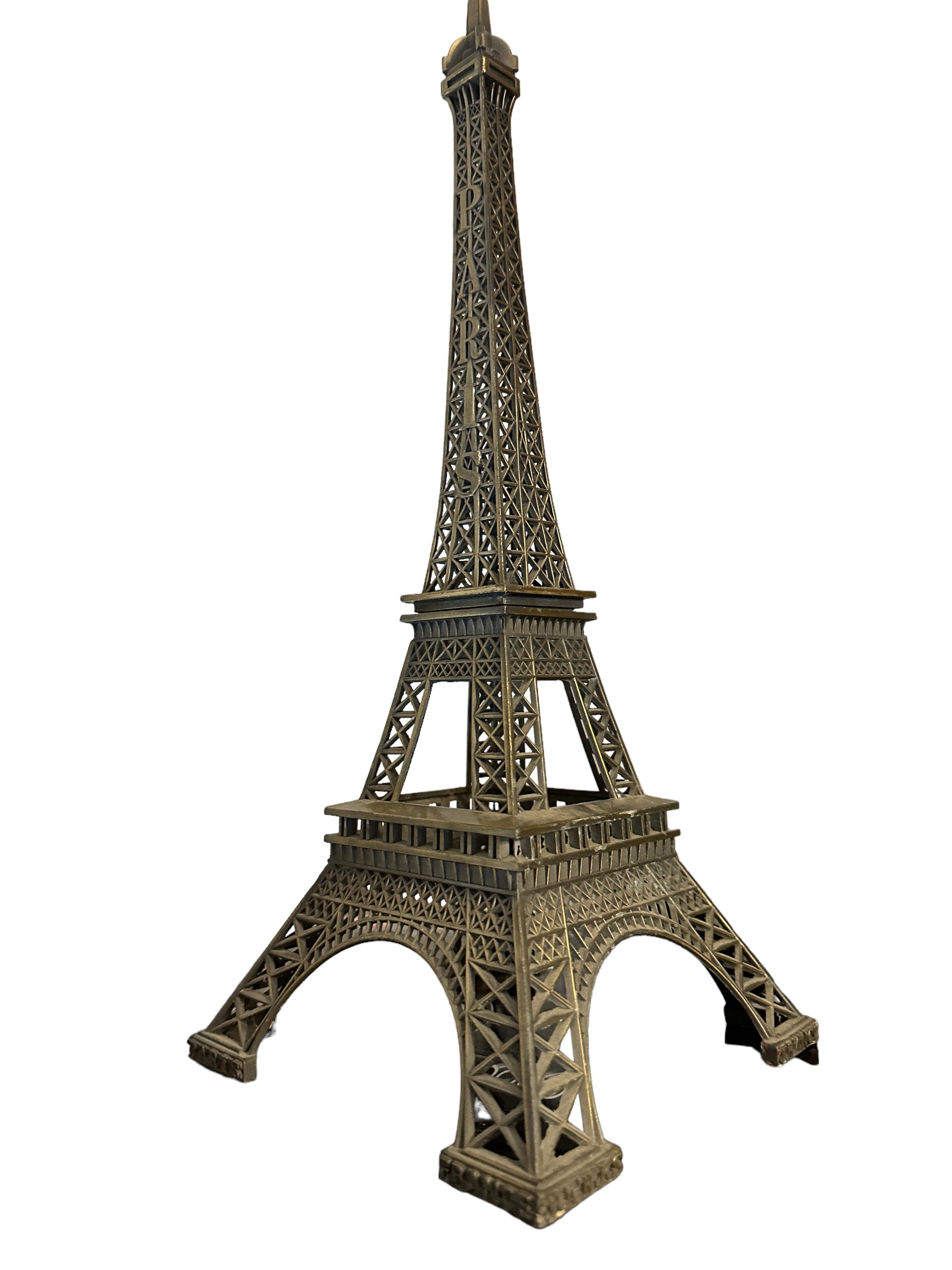 Vintage Large Grand Tour Paris Eiffel Tower French Souvenir Building Metal 1960s For Sale 1