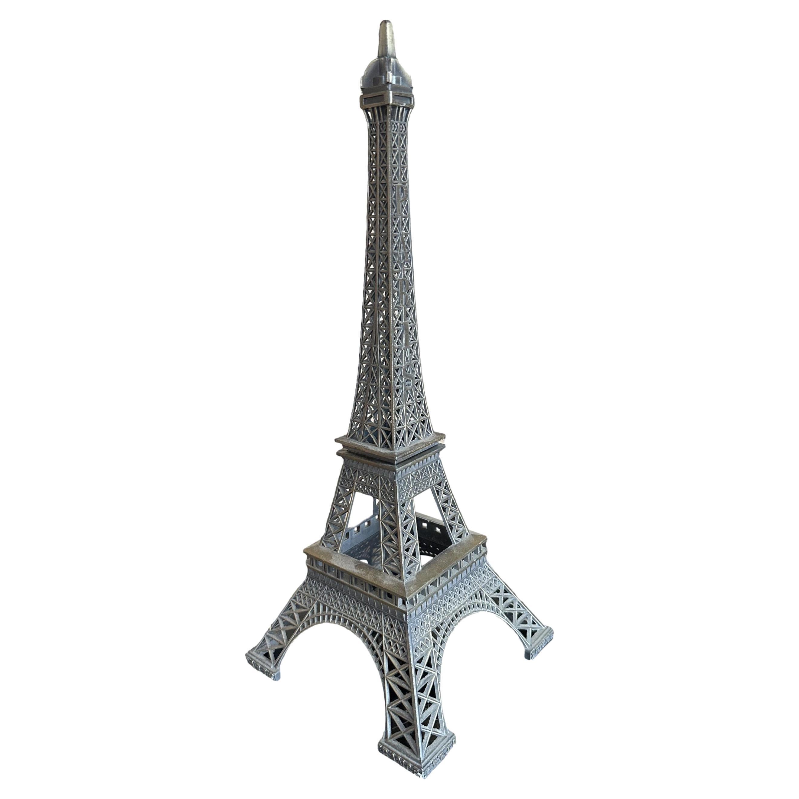 Vintage Large Grand Tour Paris Eiffel Tower French Souvenir Building Metal 1960s