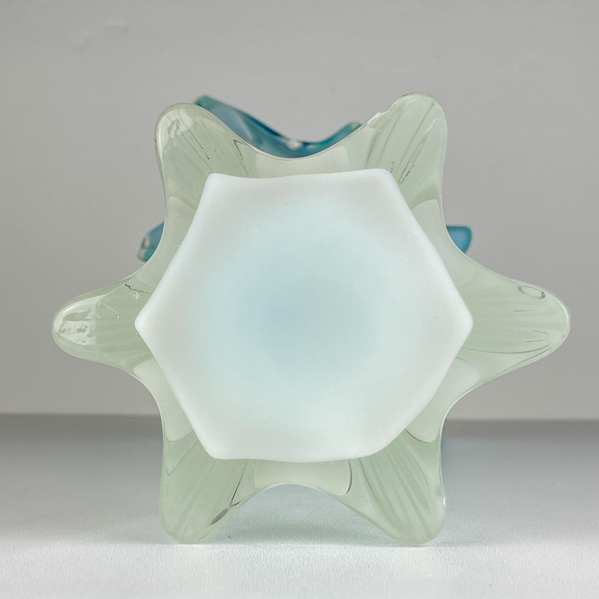 Vintage large green-blue murano vase, Italy 1970s For Sale 12