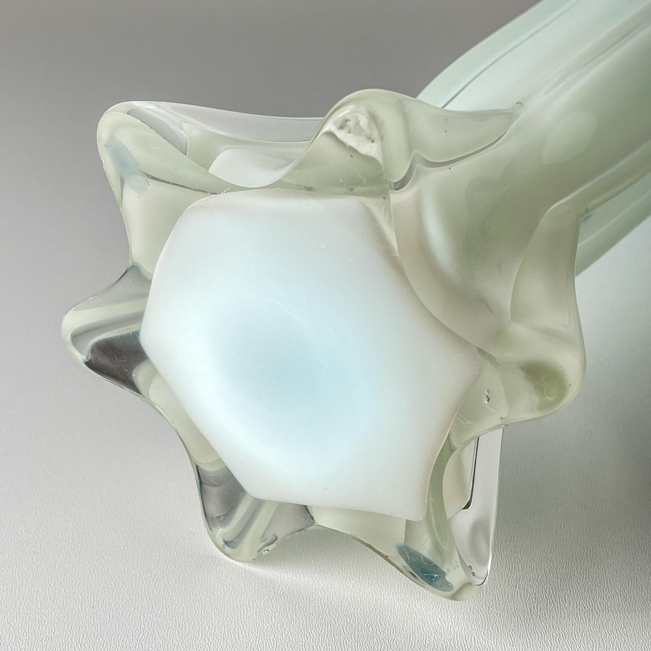 Vintage large green-blue murano vase, Italy 1970s In Good Condition For Sale In Miklavž Pri Taboru, SI