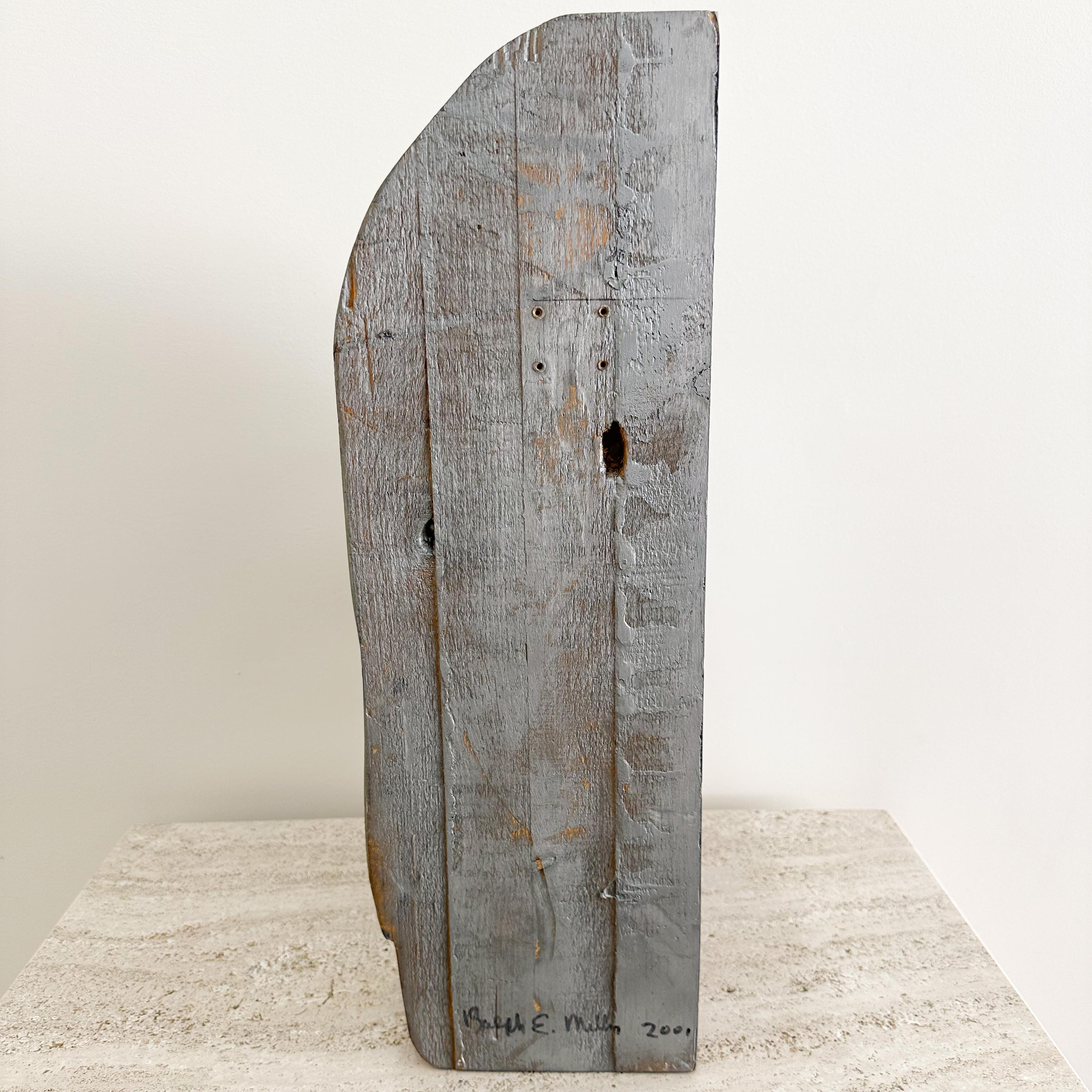 Gran busto masculino vintage de madera tallado a mano Escultura de pared en venta 2