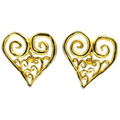Vintage Large Heart Earrings