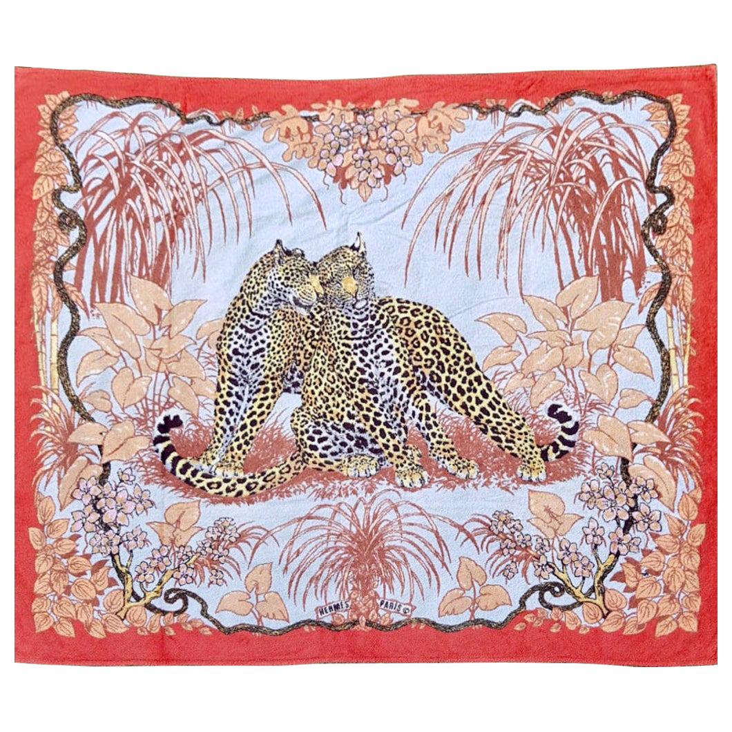 Vintage Large Hermès Jungle Love Beach Towel by Robert Dallet