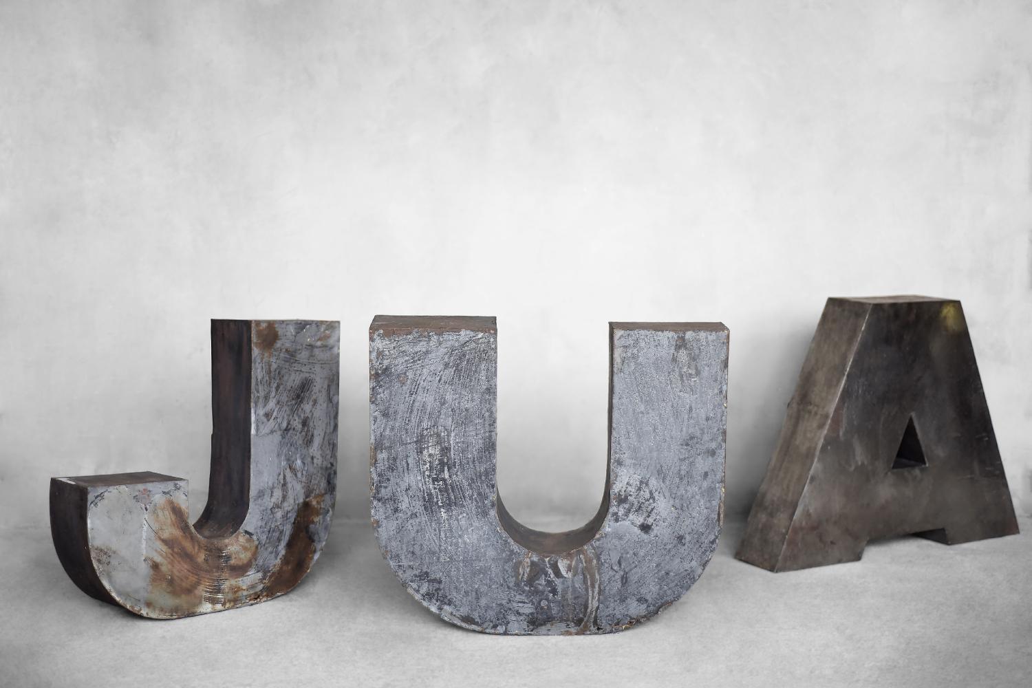 Vintage Large Industrial Polish Metal Letter A, 1950s For Sale 4