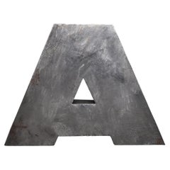 Vintage Large Industrial Polish Metal Letter A, 1950s