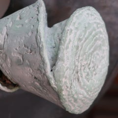 Vintage Large Iron Abstract Sculpture with Verdigris Accent for Garden Decor