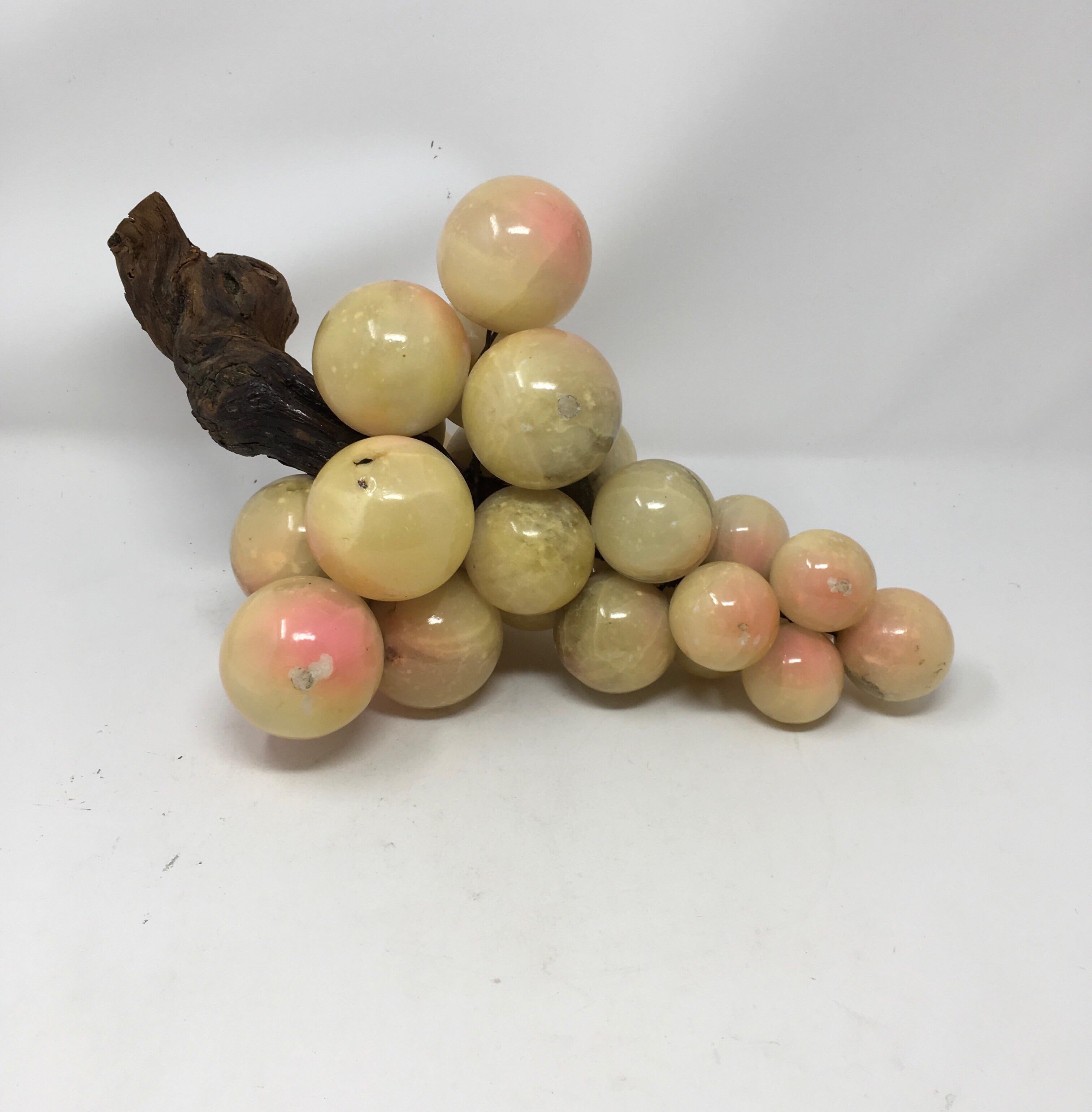 Vintage Large Italian Alabaster Grapes In Good Condition In Houston, TX