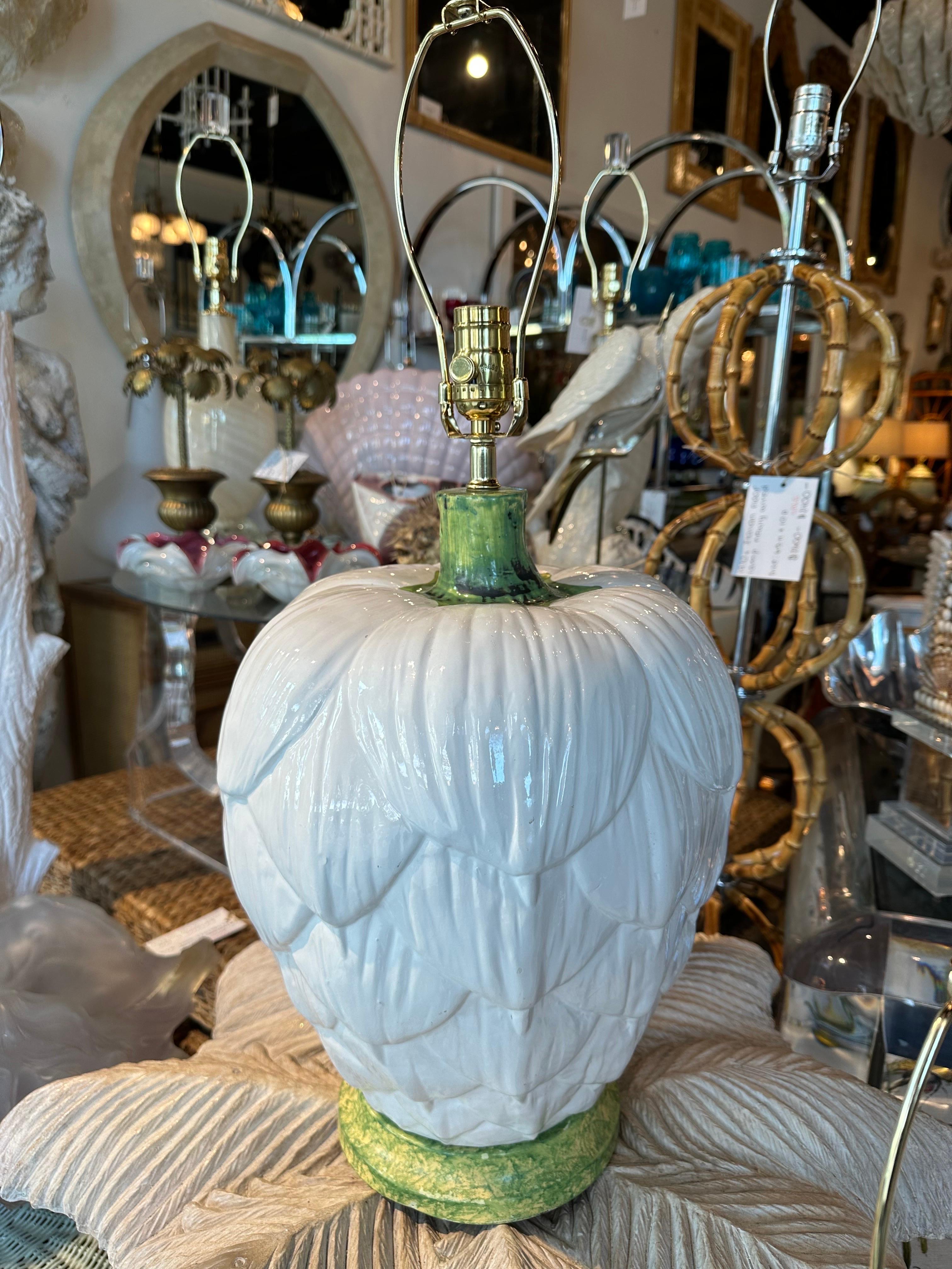 Vintage Large Italian Artichoke Table Lamp Newly Wired Brass 3 Way Sockets  For Sale 3