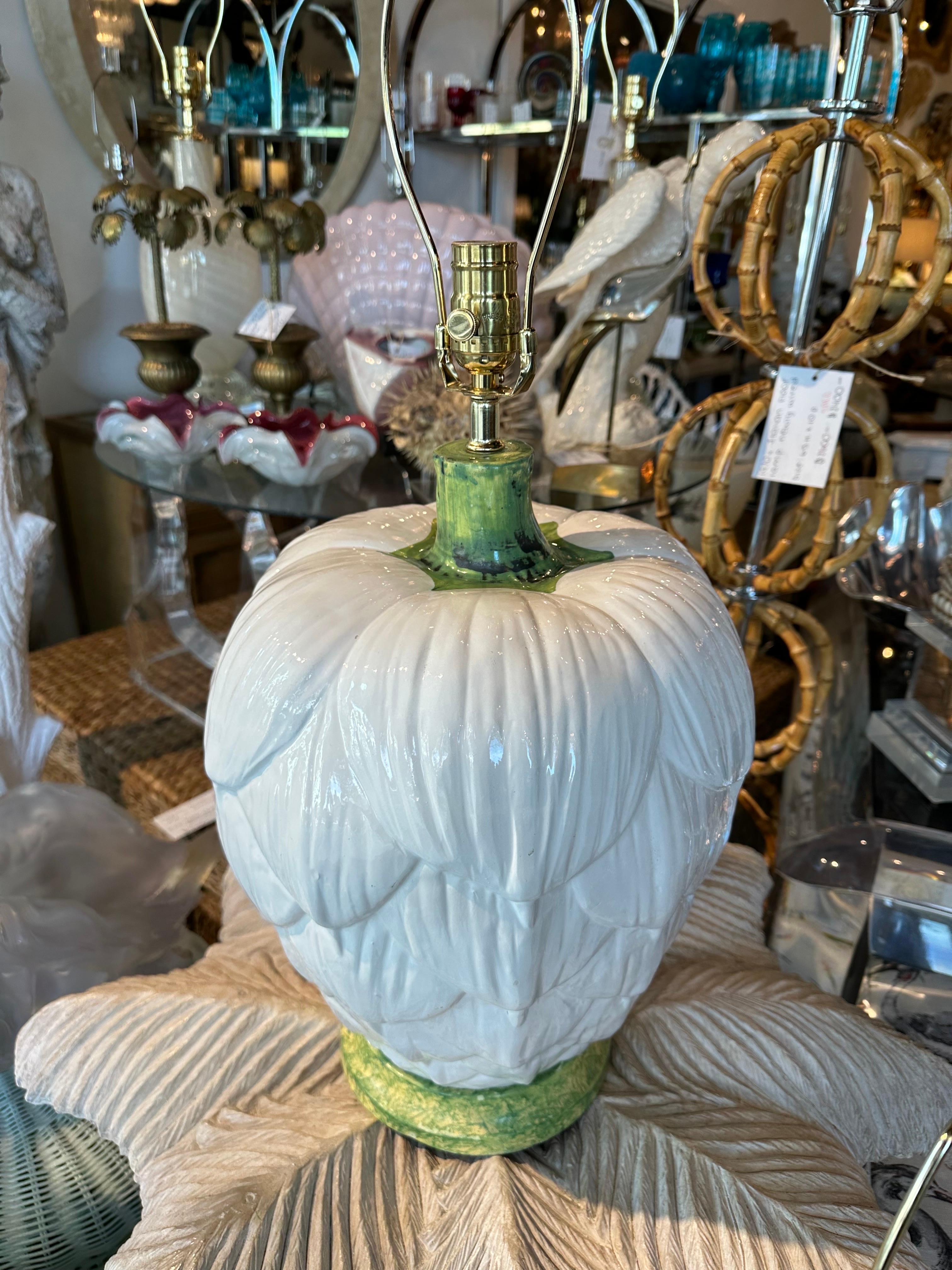green artichoke lamp