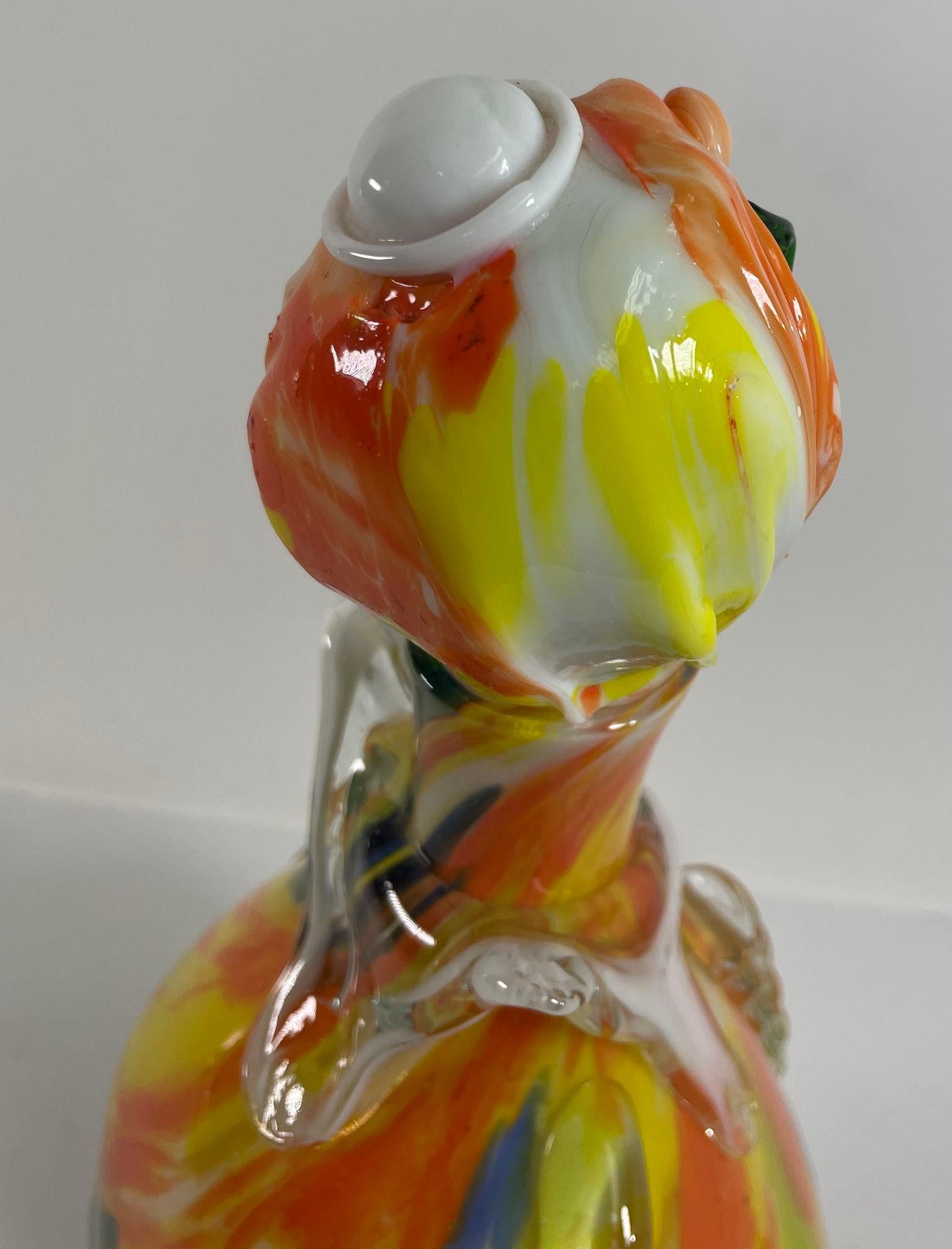 Vintage grande bottiglia decanter pagliaccio in vetro artistico italiano di Murano in vendita 6
