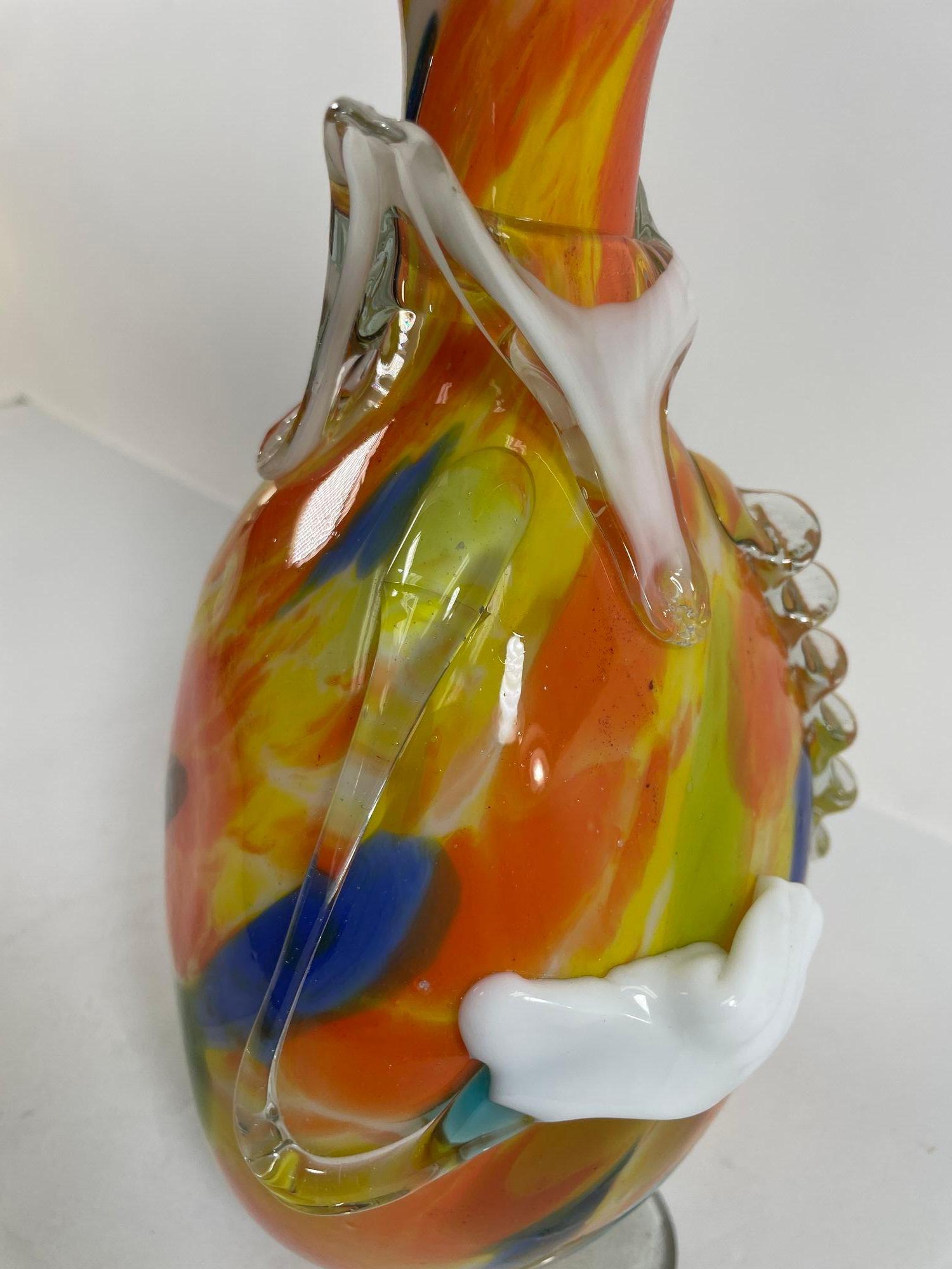 Vintage grande bottiglia decanter pagliaccio in vetro artistico italiano di Murano in vendita 8