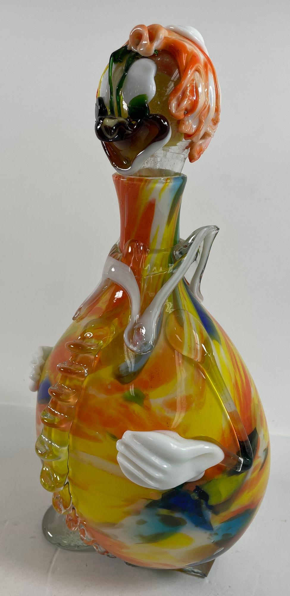 murano clown decanter