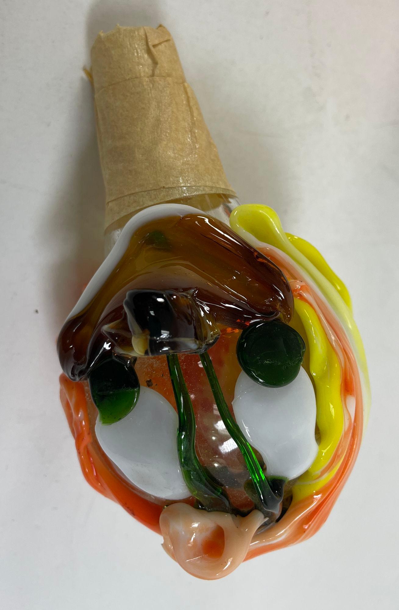 XX secolo Vintage grande bottiglia decanter pagliaccio in vetro artistico italiano di Murano in vendita