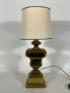 Vintage Large Italian Solid Brass Table Lamp from 50s