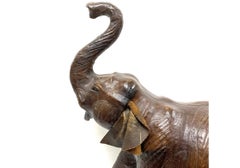 Vintage Large Leather Elephant Figure