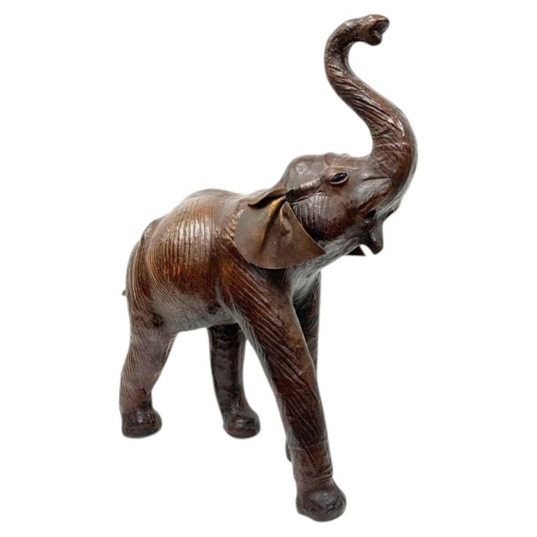 Vintage Large Leather Elephant Figure