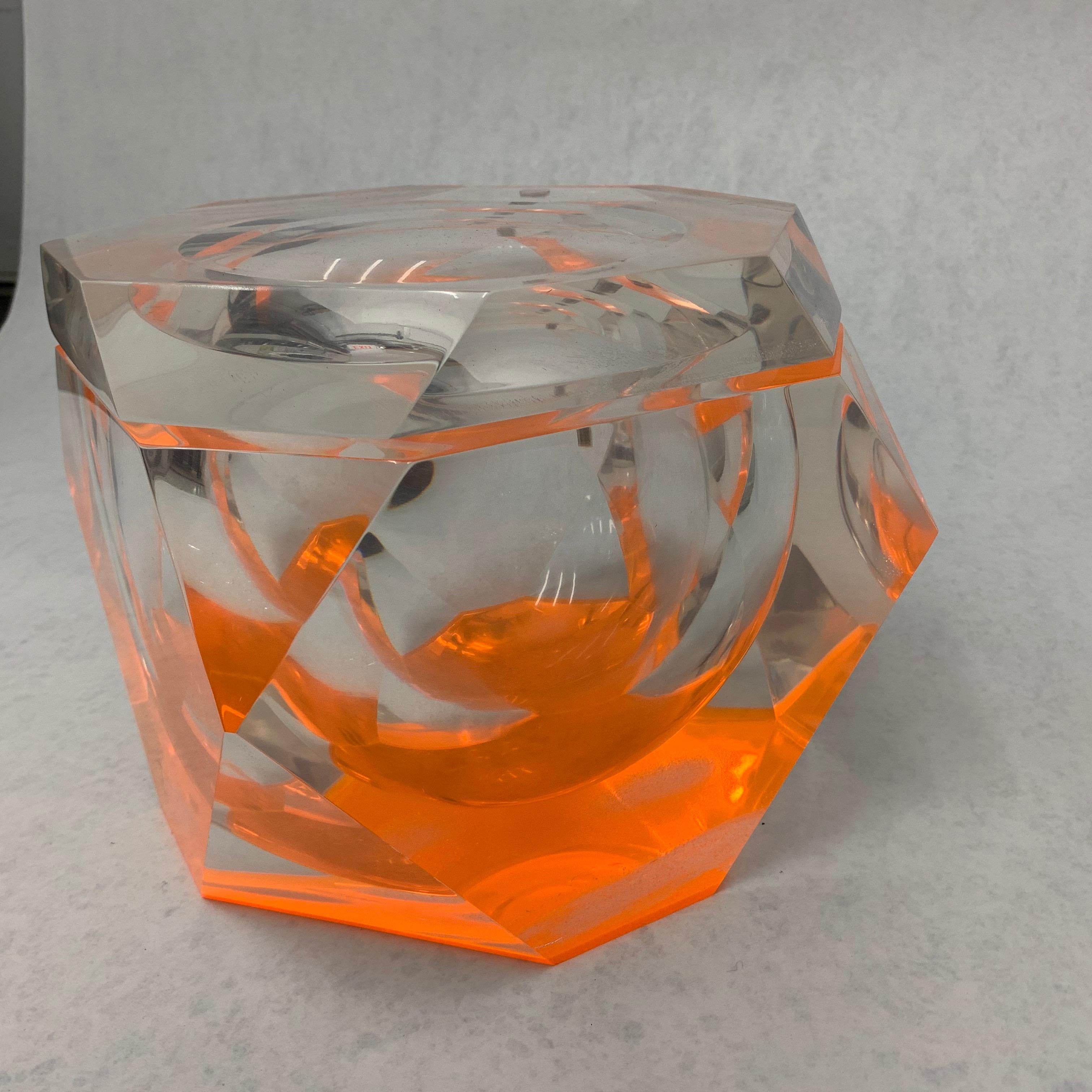 Late 20th Century Vintage Large Lucite Ice Bucket by Alessandro Albrizzi