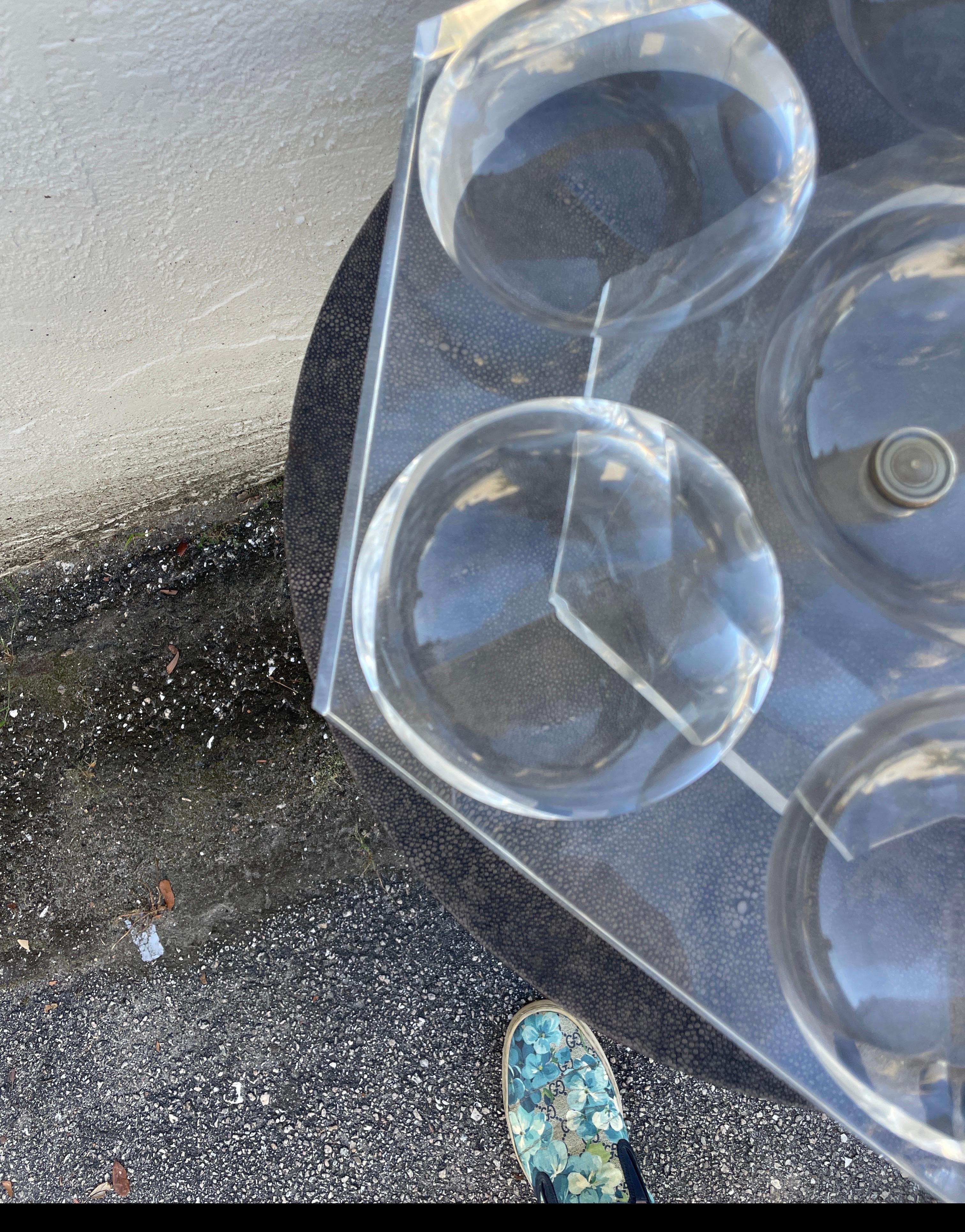 American Vintage Large Lucite Lazy Susan For Sale