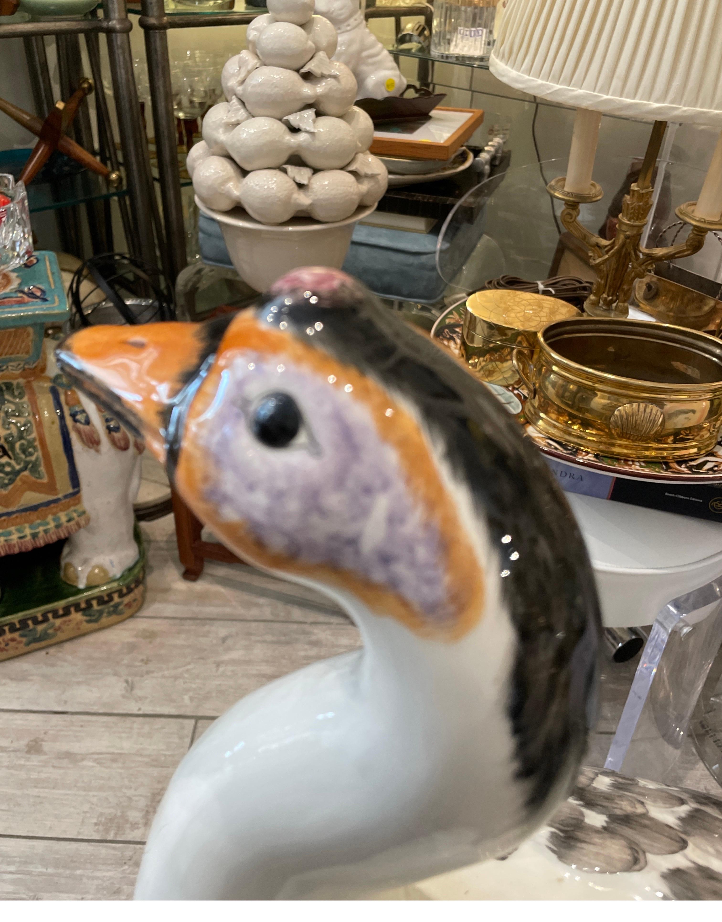 Sopera de pato de porcelana italiana vintage grande en venta 4
