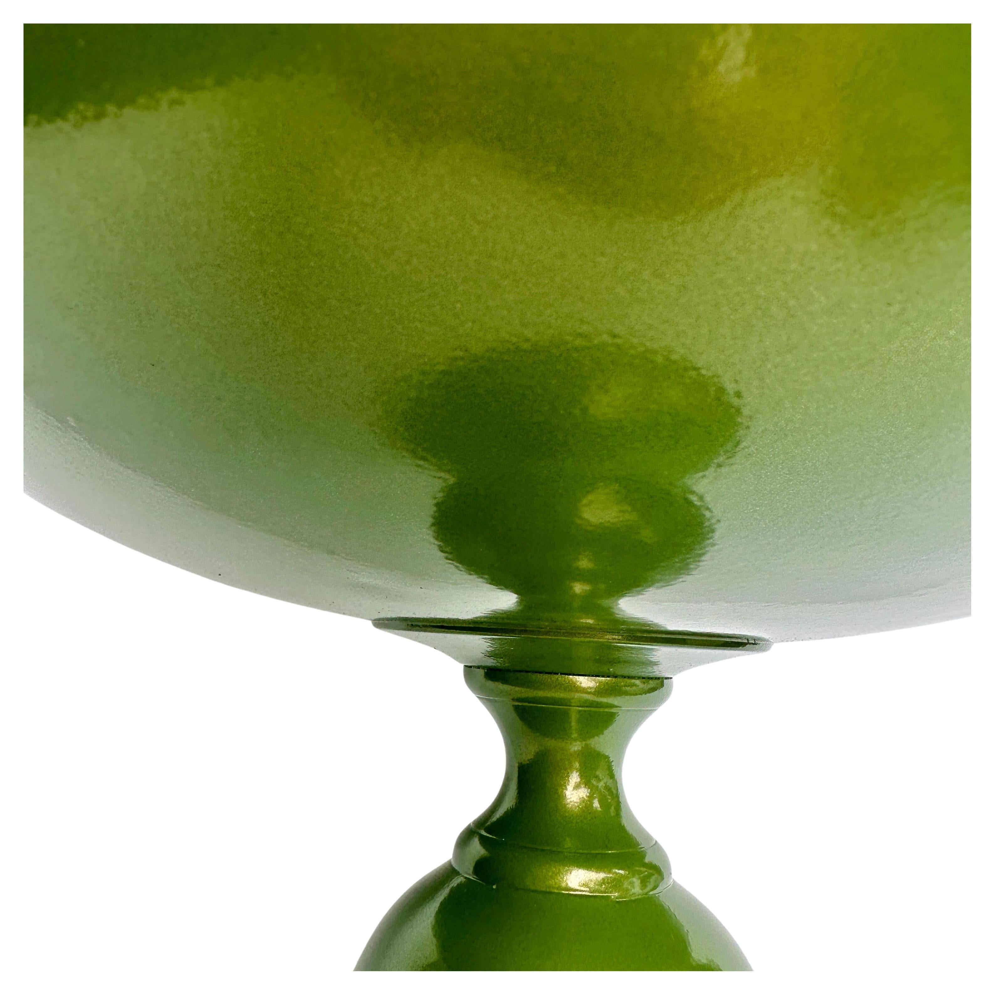 green glass pedestal bowl