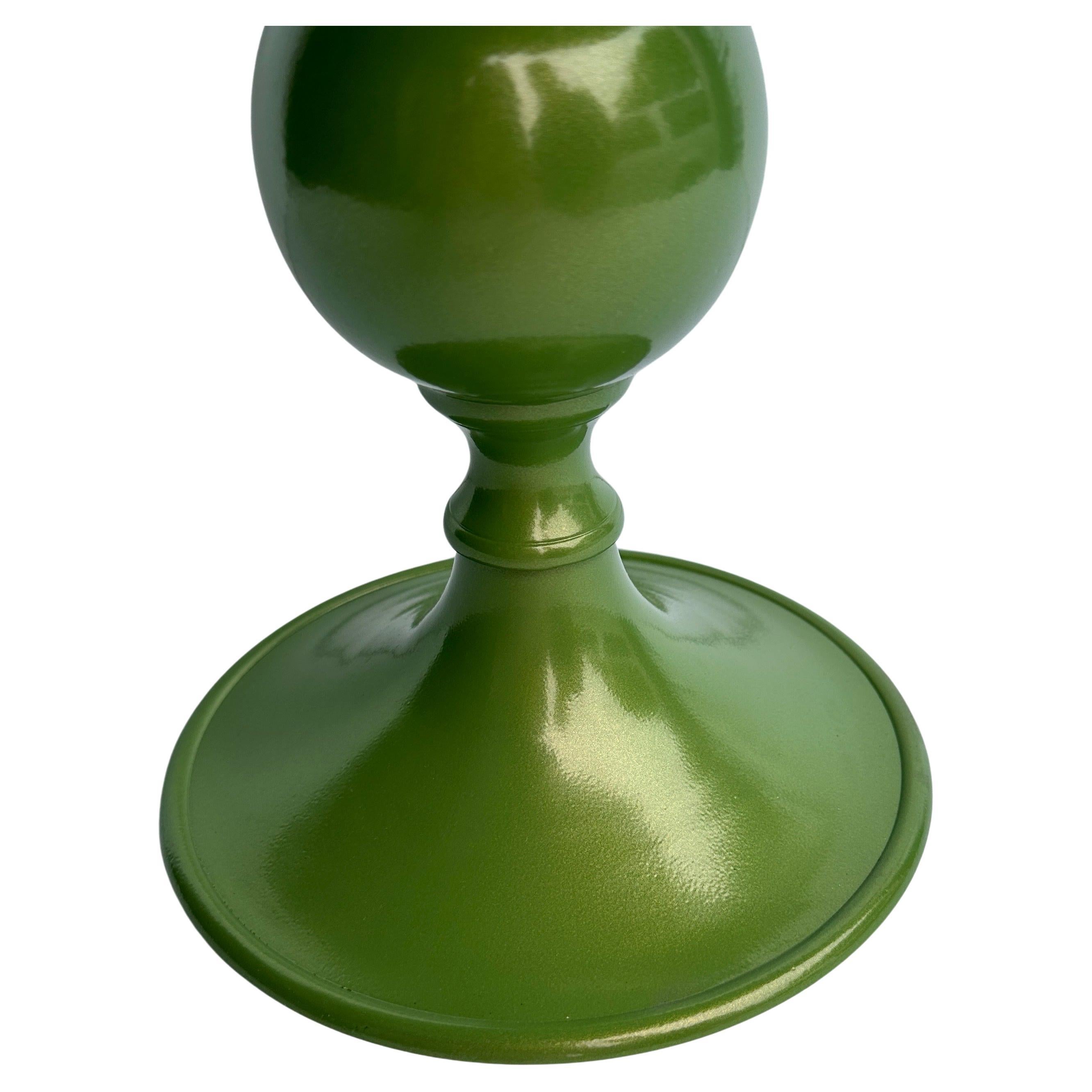 English Vintage Large Metal Centerpiece Bowl, Powder-Coated Green For Sale