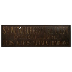 Vintage Large Metal Shop Sign, from France, circa 1900