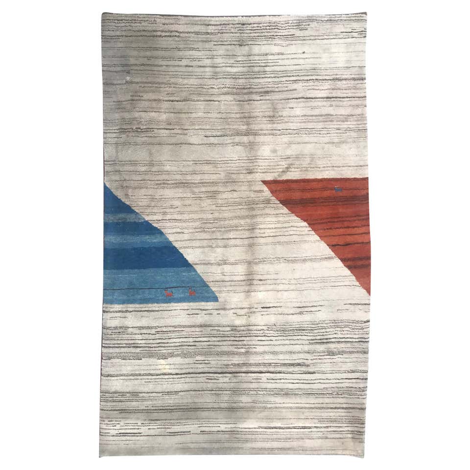 Peach Modern Gabbeh Handmade Wool Rug For Sale at 1stDibs