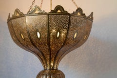 Vintage Large Moroccan Brass Chandelier in Alberto Pinto Andalus Moorish Style