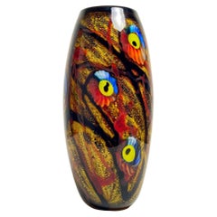 Vintage large multicolor murano vase by Cristalleria D’ Arte Murano, Italy, 1980