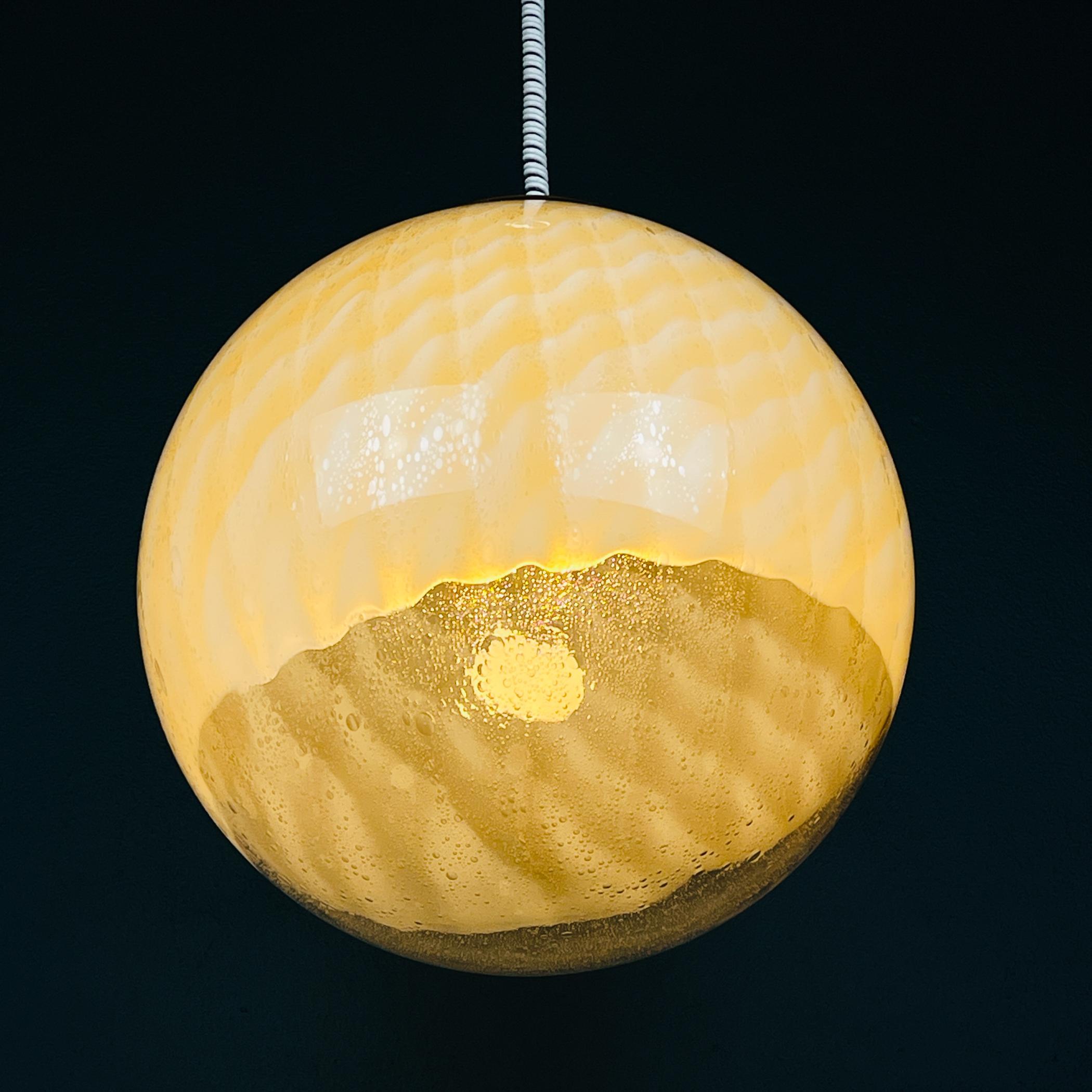 20th Century Vintage large murano ball pendant lamp by VeArt, Italy 1970s For Sale
