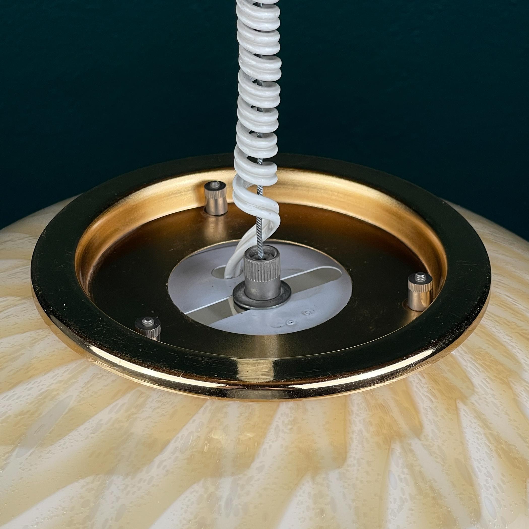 Vintage large murano ball pendant lamp by VeArt, Italy 1970s For Sale 2