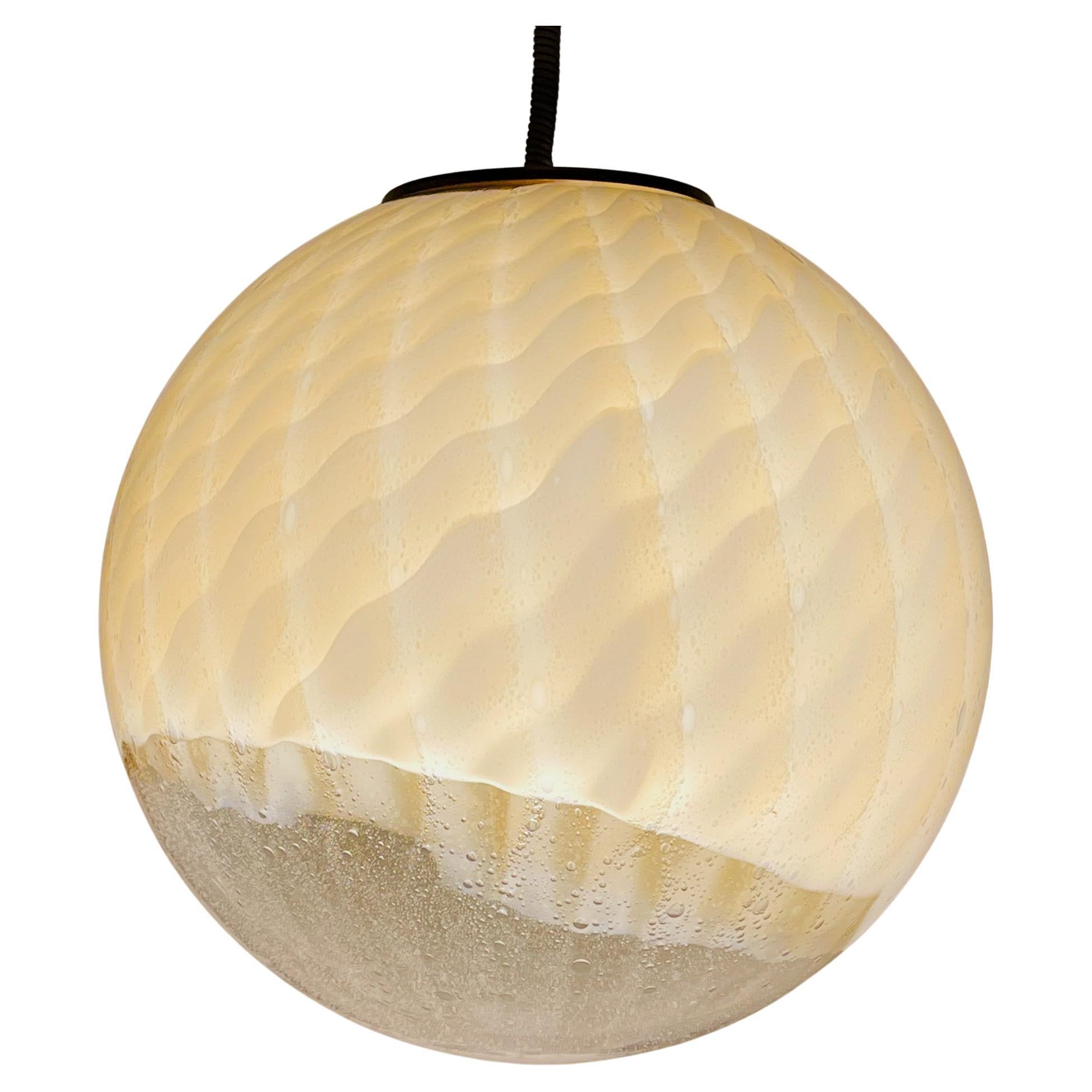 Vintage large murano ball pendant lamp by VeArt, Italy 1970s