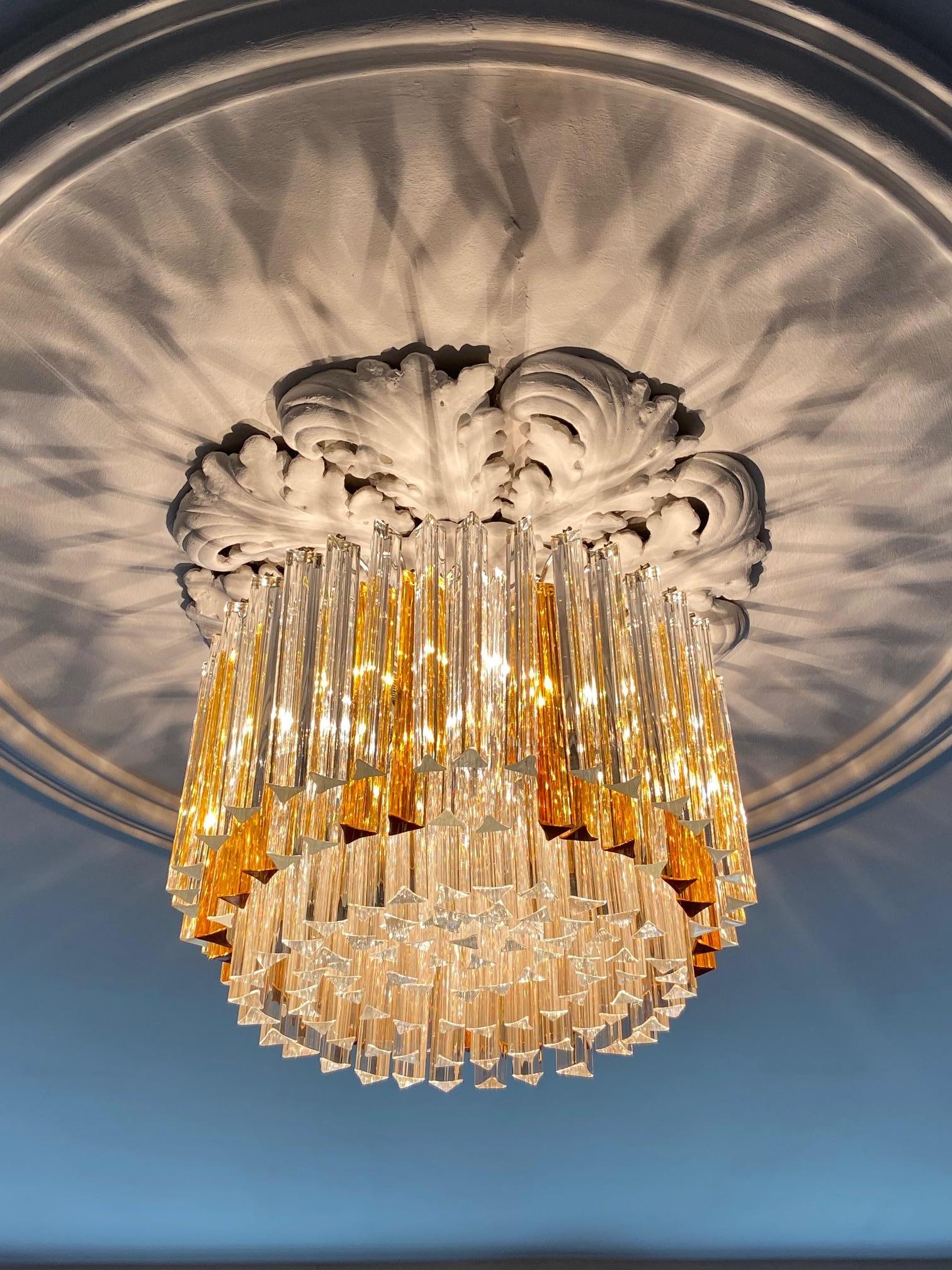 amber glass chandeliers