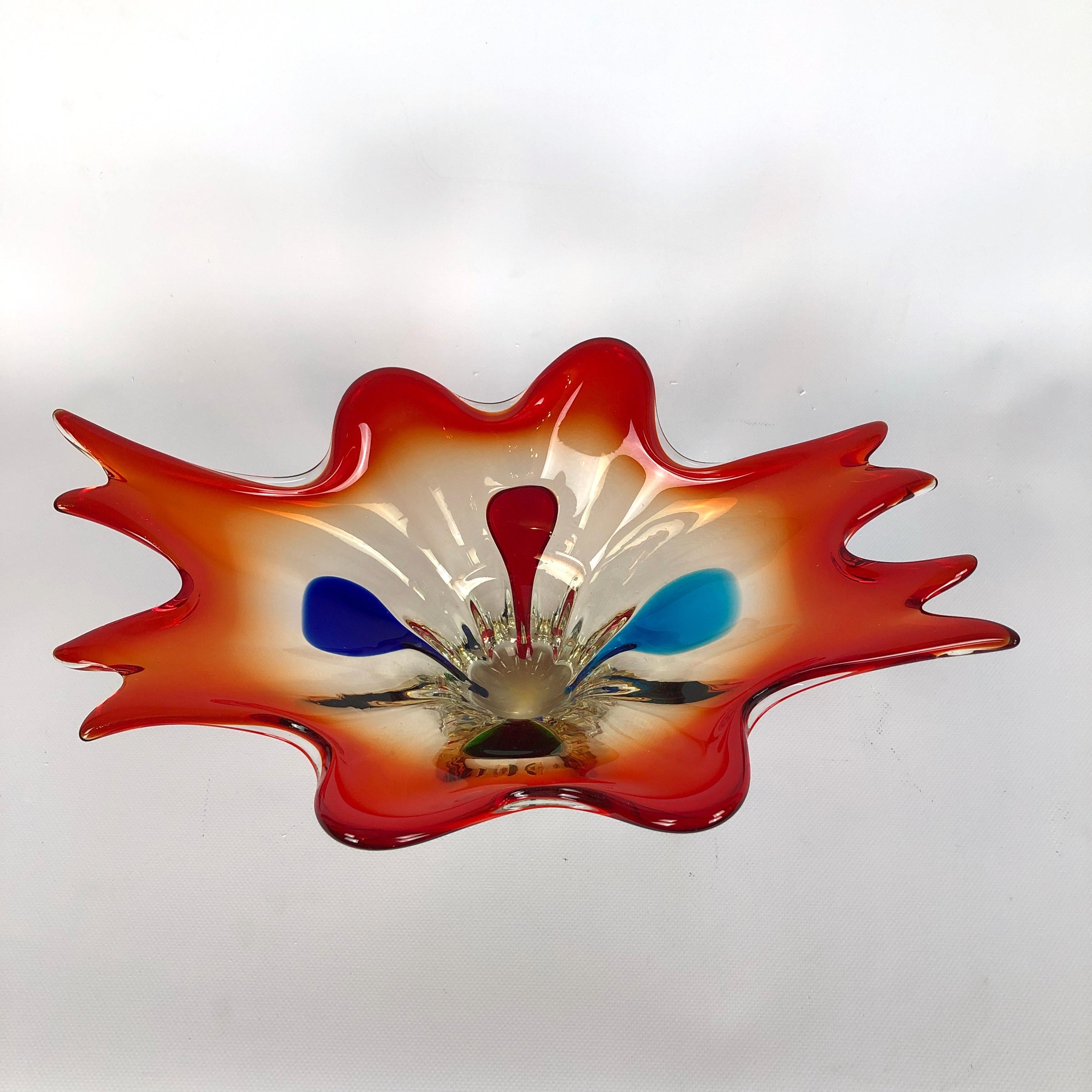 Vintage Large Murano Glass Bowl or Centrepiece from 60s For Sale at 1stDibs