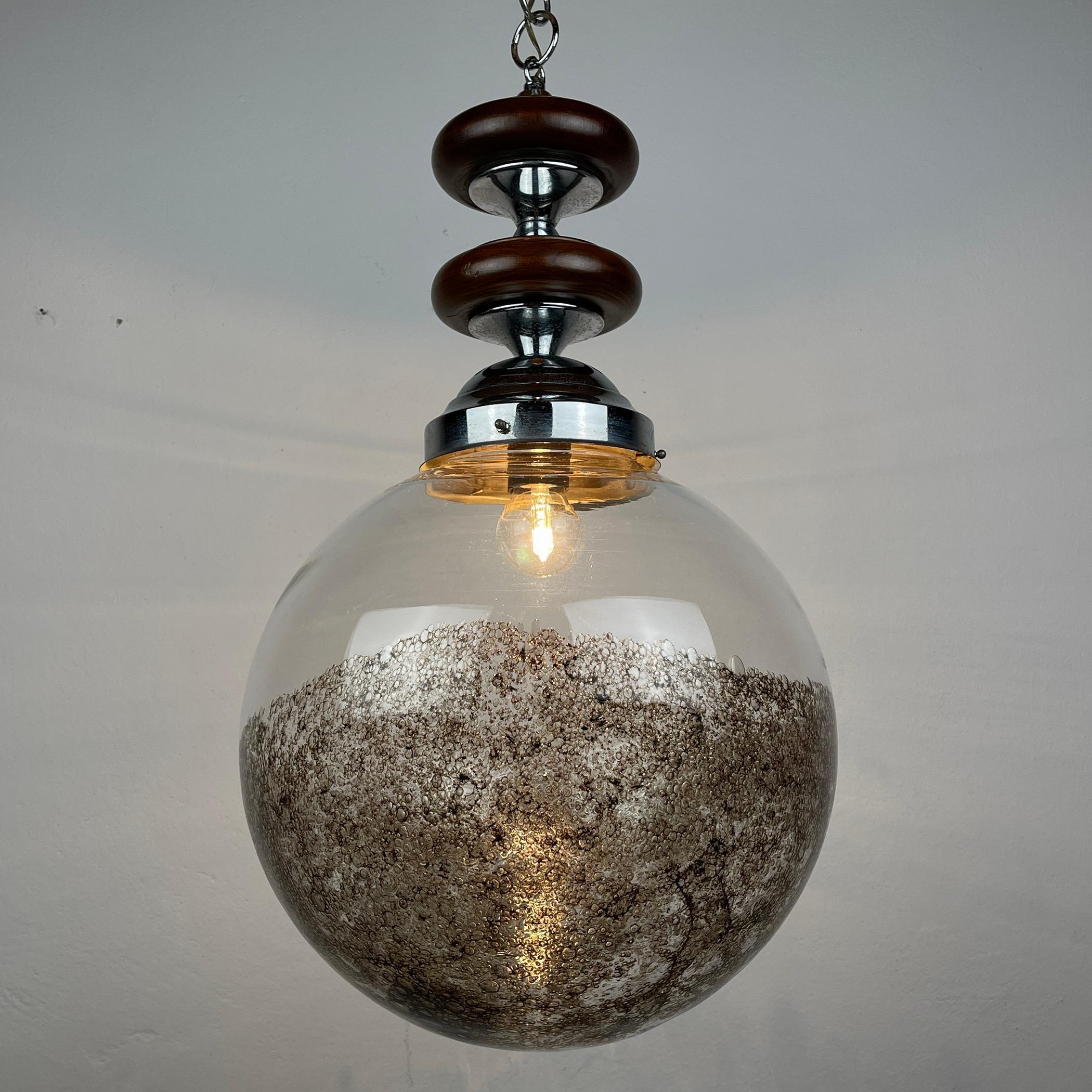Vintage large murano glass pendant lamp by La Murrina Italy 1970s  In Good Condition For Sale In Miklavž Pri Taboru, SI