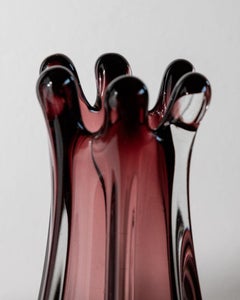 Große Vintage-Vase aus Murano-Glas, organische Form in Beerenfarben, 1960er Jahre
