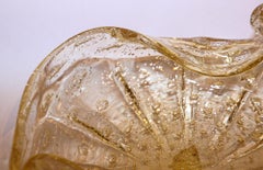 Großer Aschenbecher aus Muranoglas mit Goldstaubschale und Muschelschale, Italien 1970er Jahre