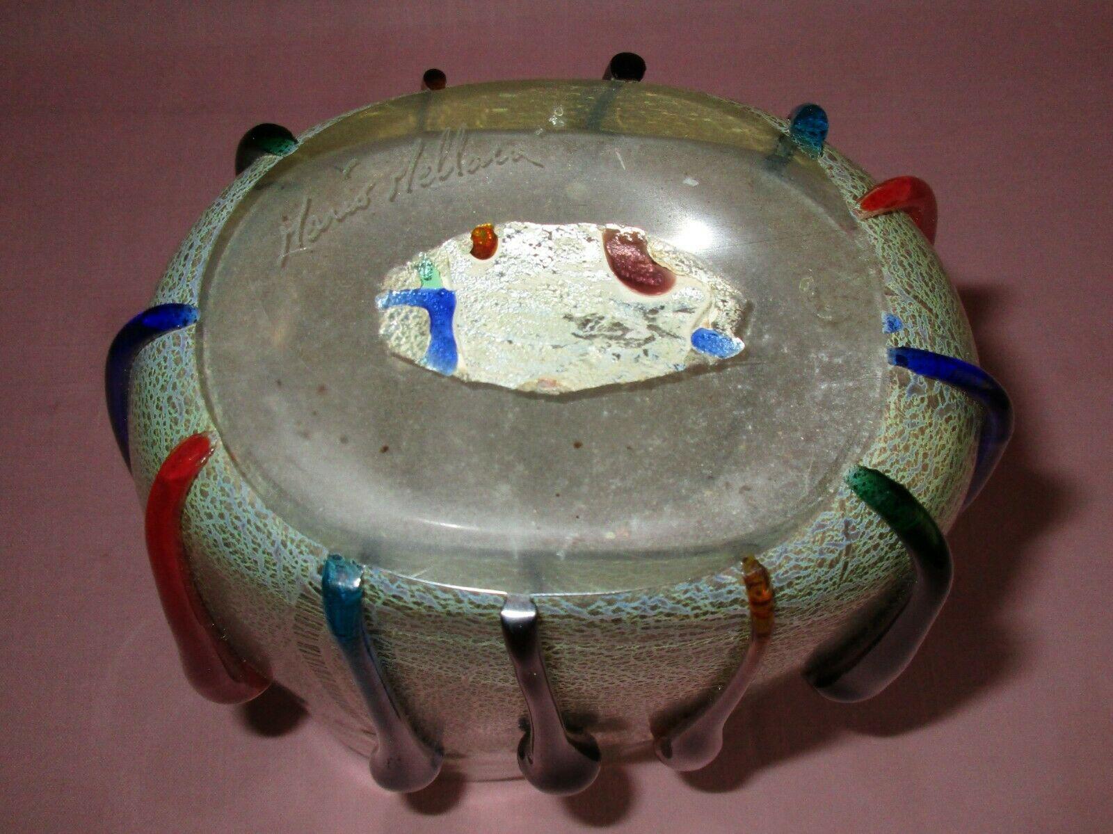 Vintage große Murano Multi-Color Kunstglas Vase Signiert Mario Mellora Italien im Angebot 3
