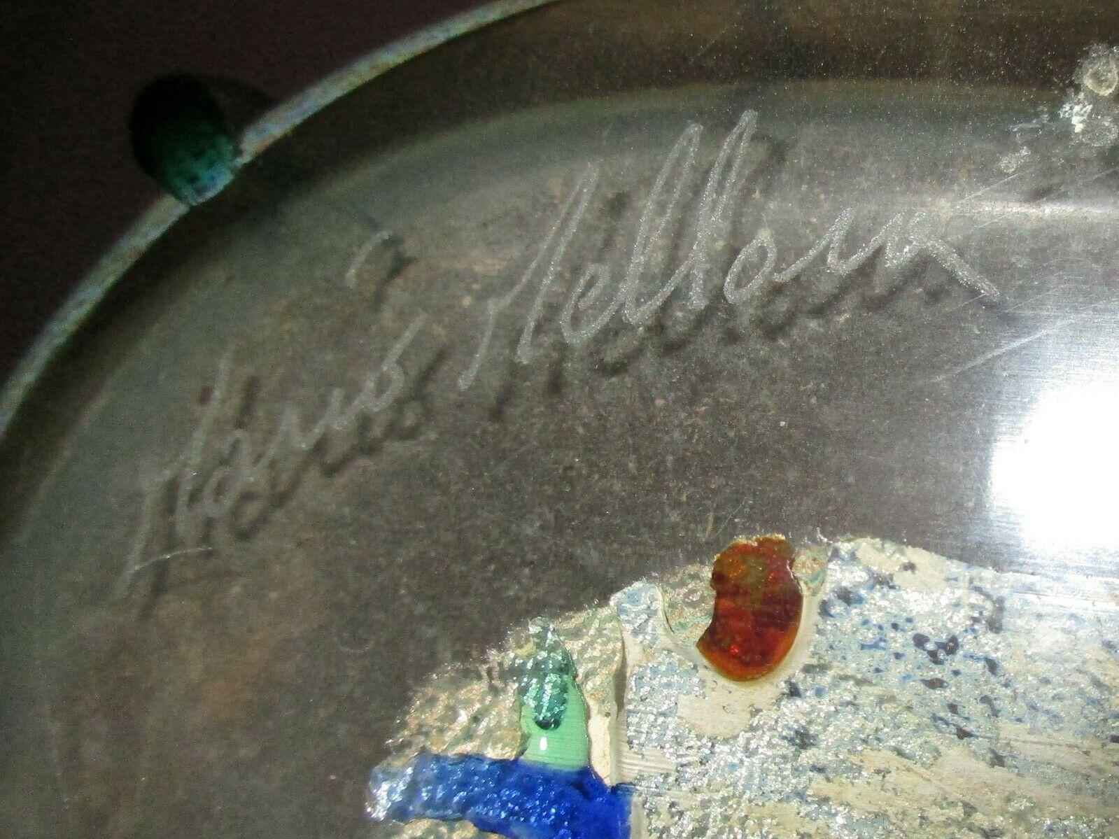 Gran jarrón vintage de cristal artístico multicolor de Murano Firmado Mario Mellora Italia en venta 4