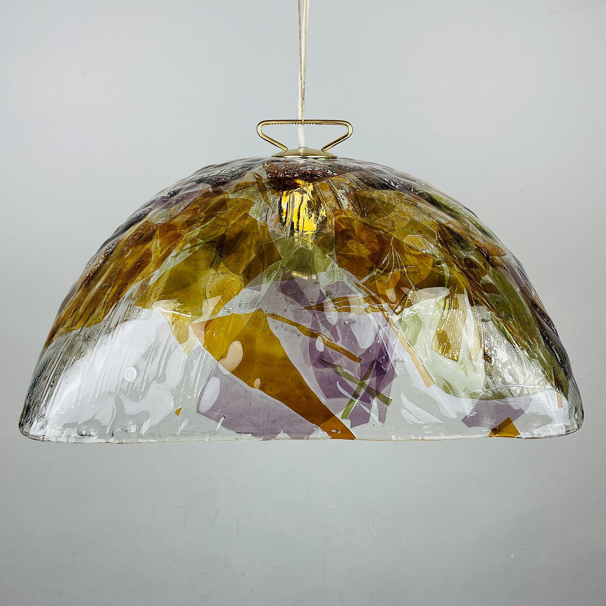 The beautiful vintage large murano pendant lamp by manufacture 