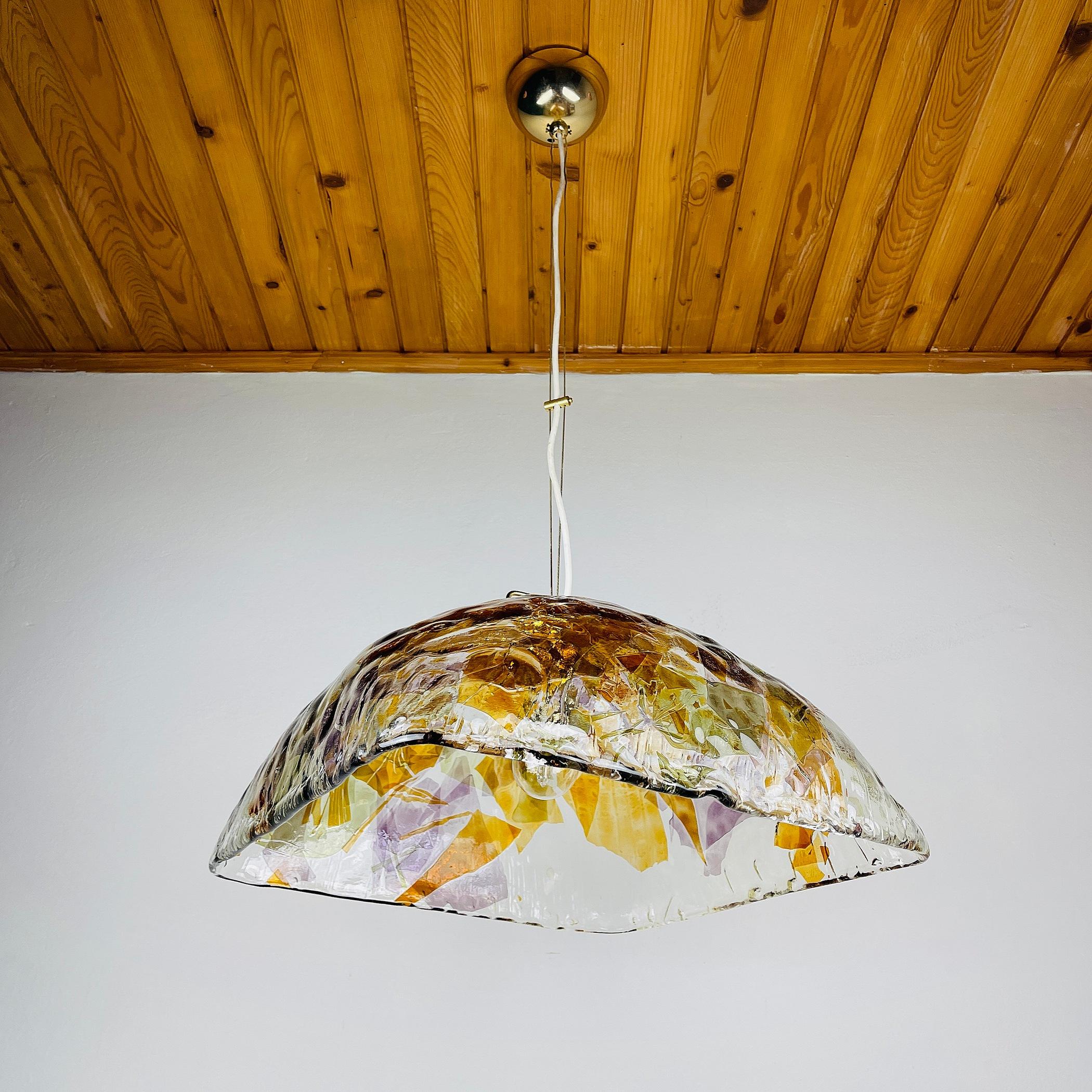 Mid-Century Modern Vintage Large Murano Pendant Lamp by Manufacture 