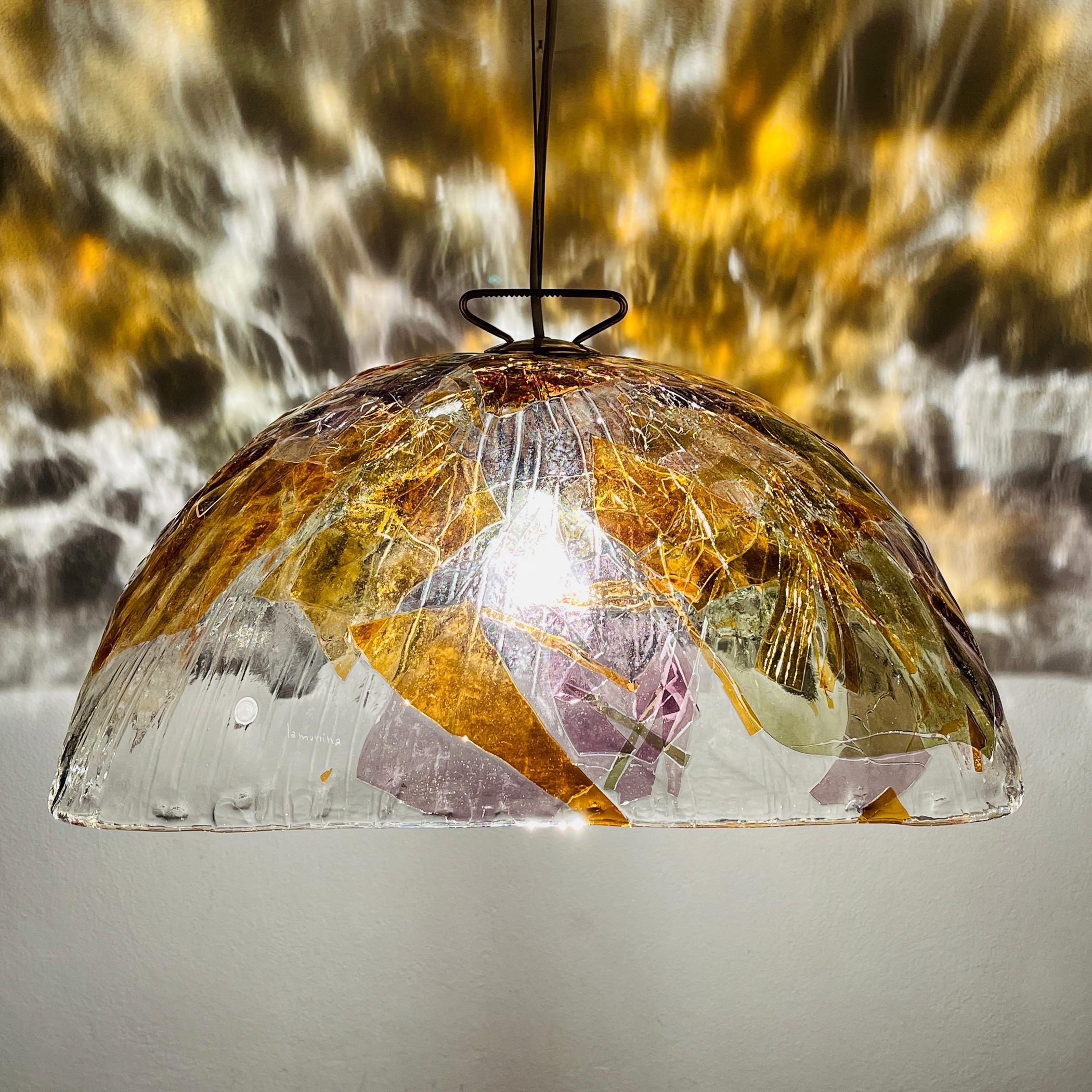 Italian Vintage Large Murano Pendant Lamp by Manufacture 
