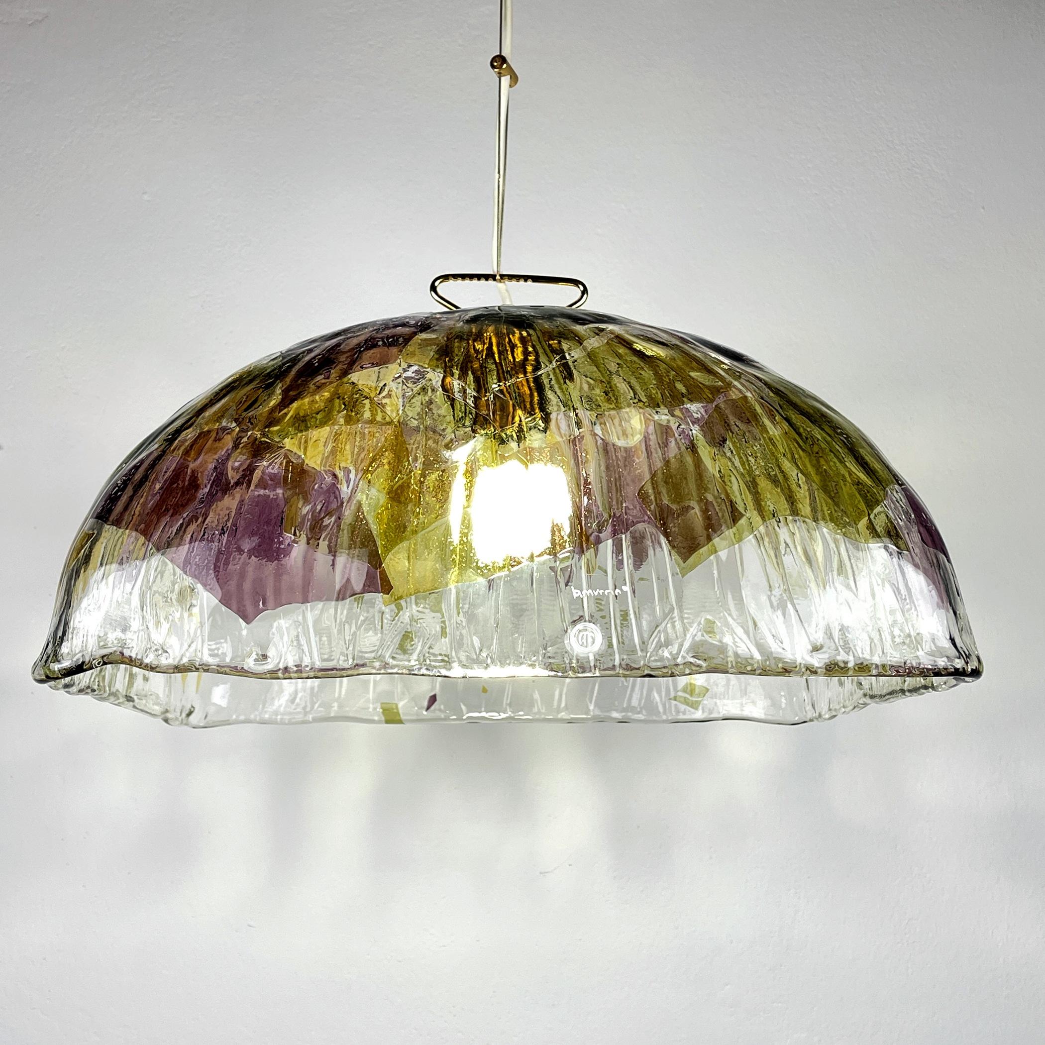 The beautiful vintage large murano pendant lamp by manufacture 